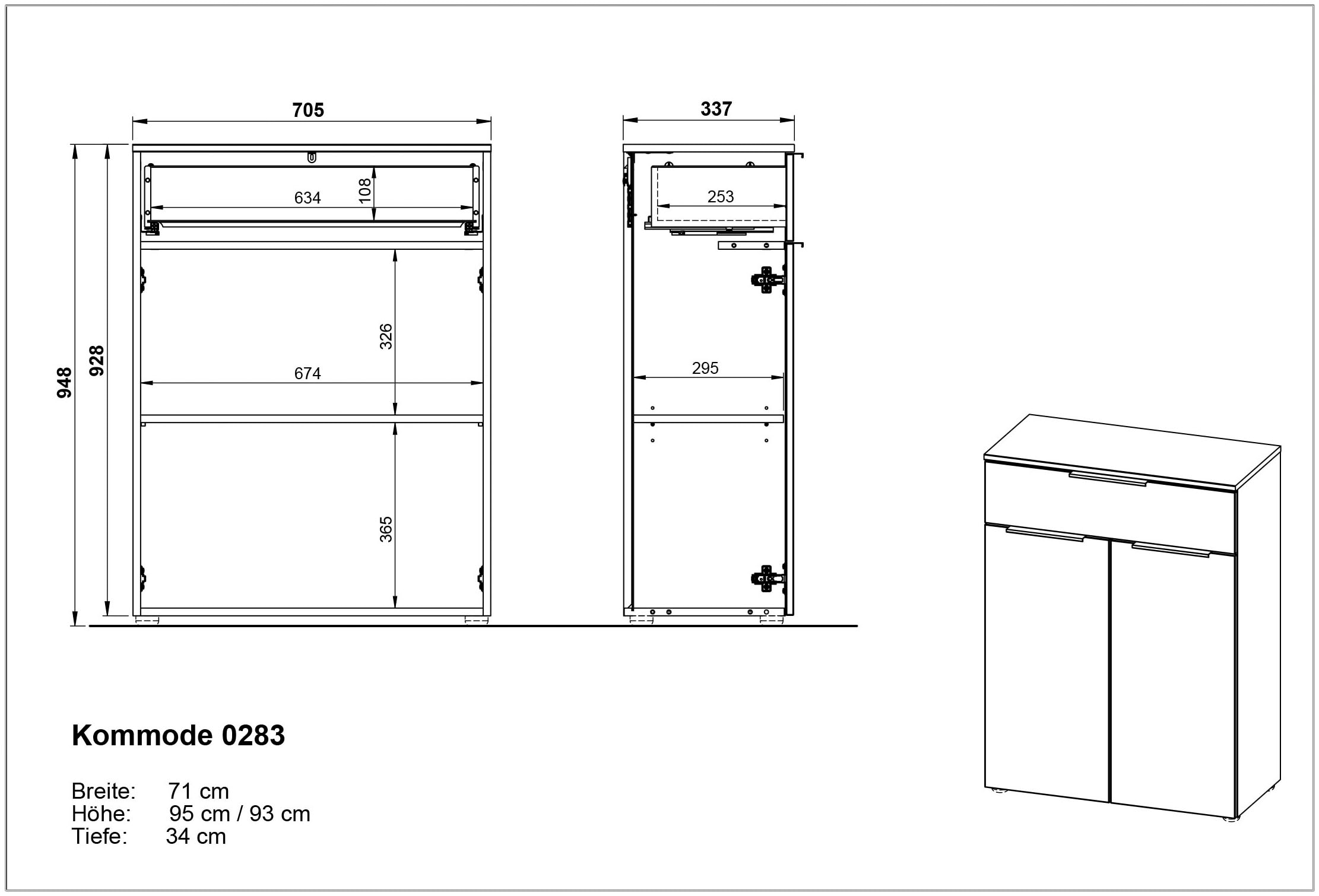 GERMANIA Badmöbel-Set »Crandon«, (5 St.), inkl. WT-Unterschrank, Spiegel, Schrank, Mediumschrank und Kommode