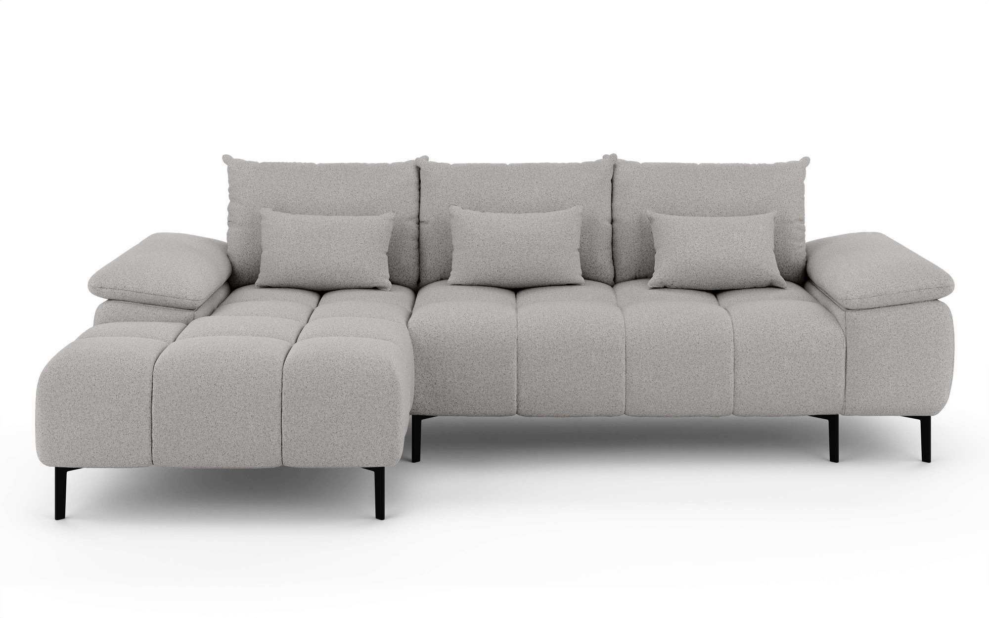 INOSIGN Ecksofa »DROMARA Schlafsofa mit Bettkasten, Maße: B/T/H 277/141/91 cm«, L-Form mit Recamiere rechts/links bestellbar, Wellenunterfederung