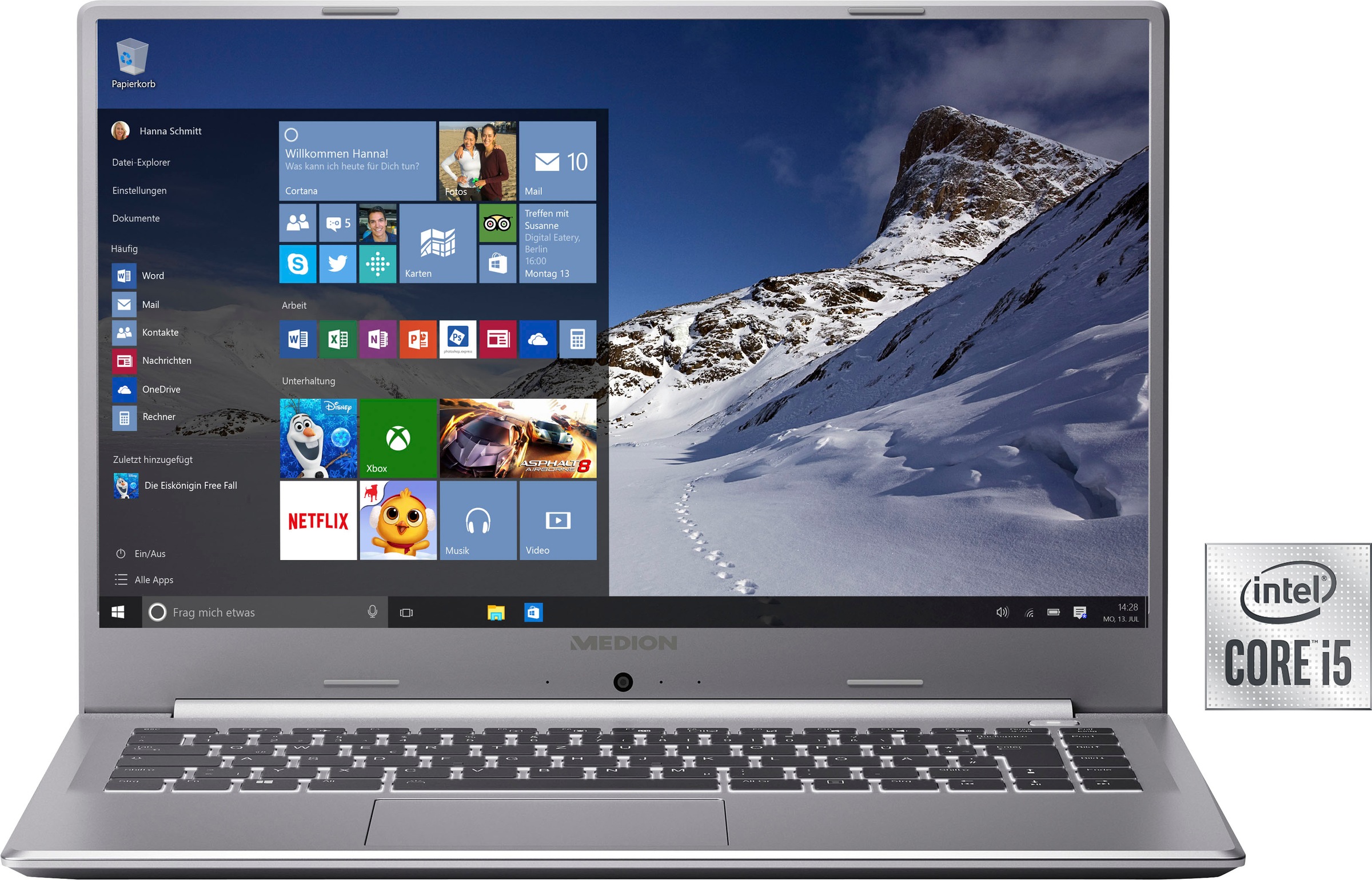 Medion® Notebook »AKOYA® S15447«, 39,6 cm, / 15,6 Zoll, Intel, Core i5, UHD Graphics, 512 GB SSD