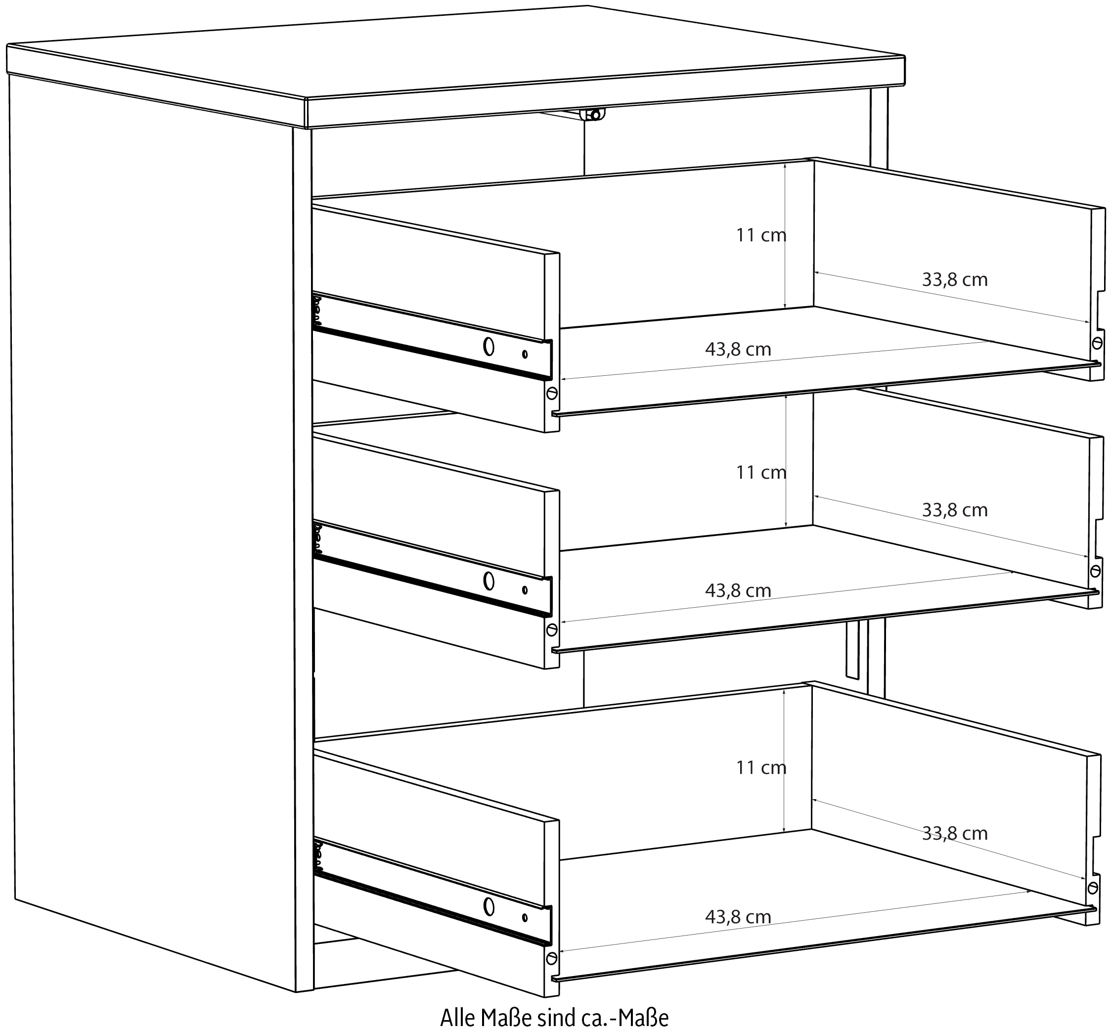 FORTE Nachtkommode B/H/T 50,4/63,5/41,5 cm  Nako passend zum Boxspringbett