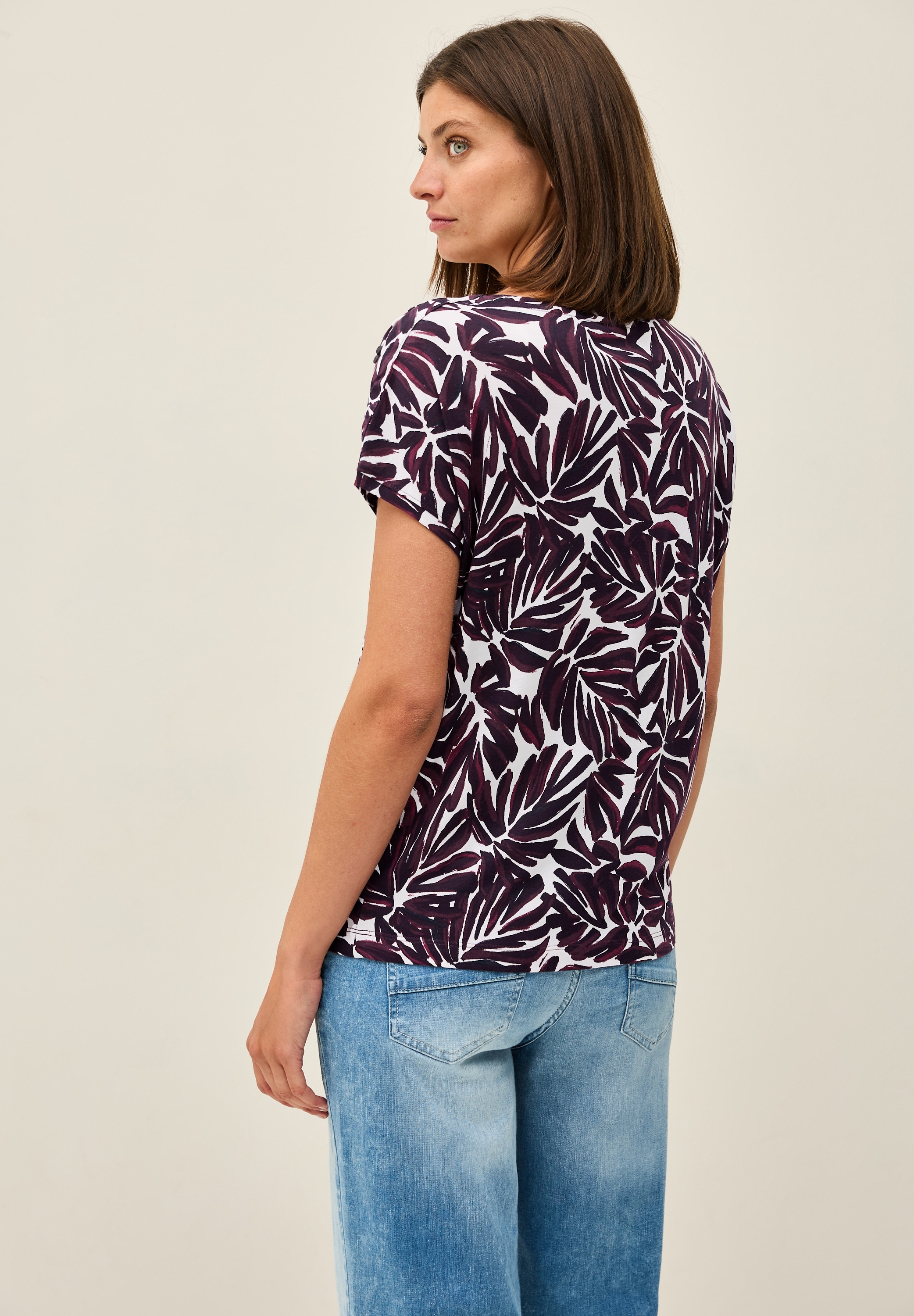 Cecil T-Shirt, mit Knopfdetail an den Schultern und grafischem Print