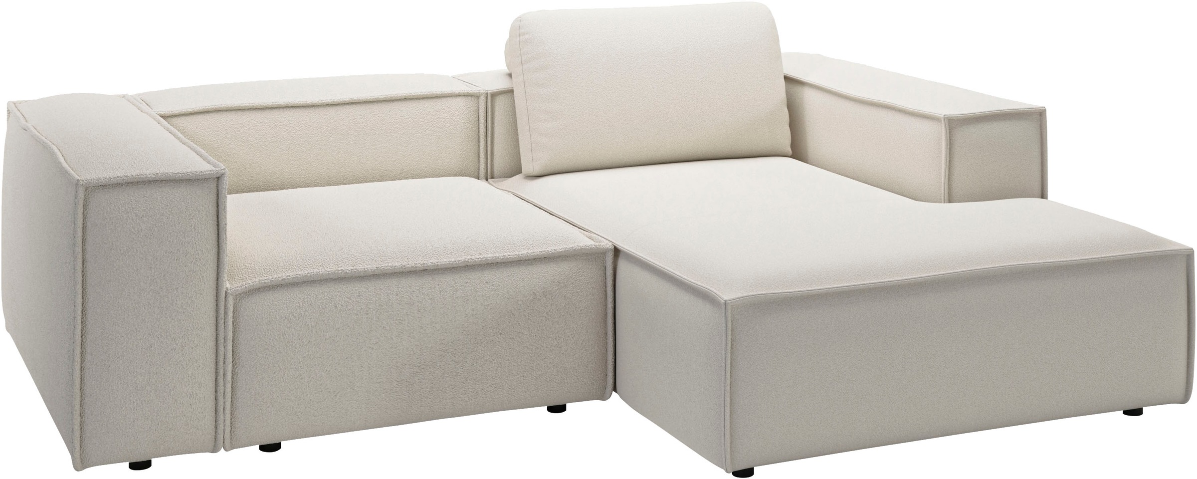 Places of Style Ecksofa »Watertown, kompakte L-Form, 246 cm breite für kleinere Räume«, modernes Ecksofa mit Feincordbezug, platzsparend & bequem