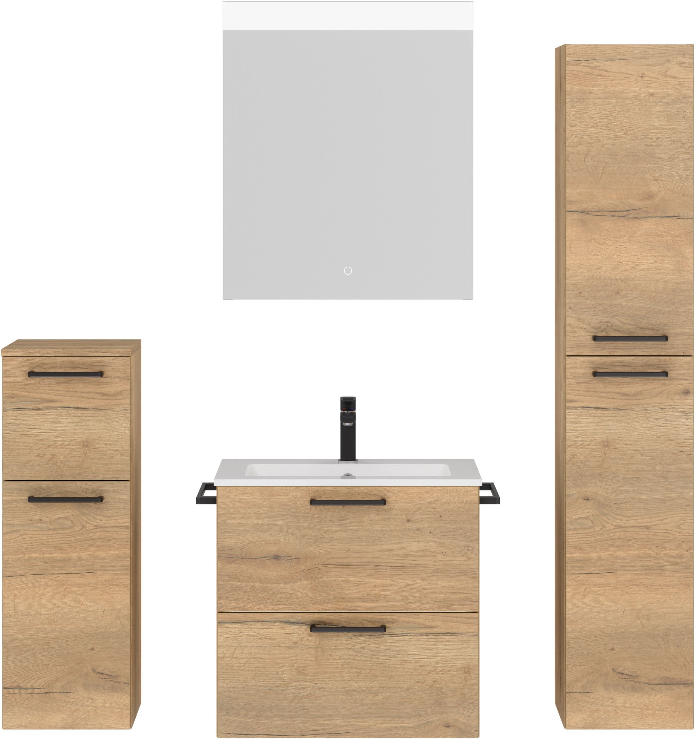 nobilia® Badmöbel-Set »Tolvina« vormontiert, mit Soft-Close, 4 Stk. tlg. in günstig online kaufen