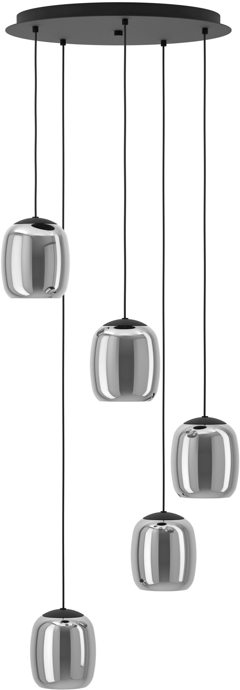 EGLO Hängeleuchte »CIAMPINO Pendellampe - Stahl - E27 - 5X28W - IP20« E27 1 Stk. Hängelampe, Deckenlampe, Wohnzimmer, Esszimmer, H150 x Ø54 cm