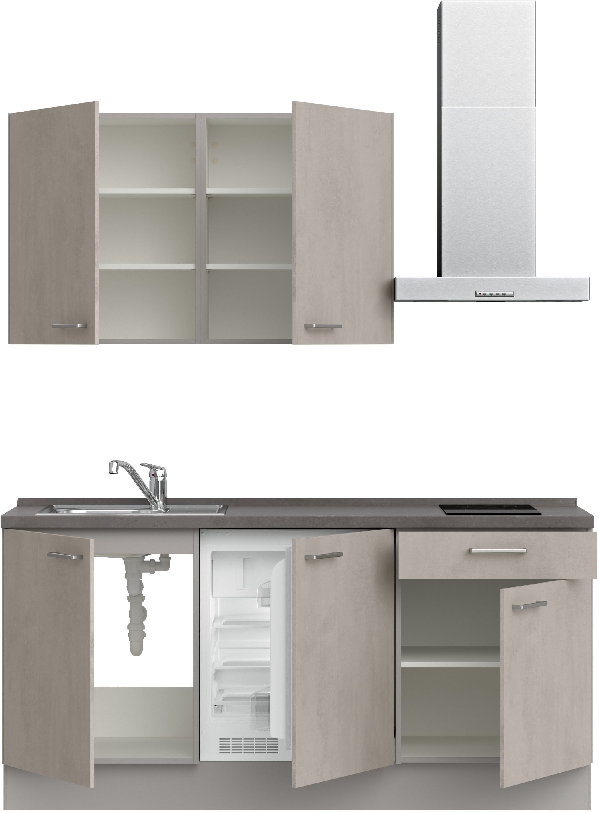 nobilia® Küchenzeile »"Riva I"«, vormontiert, Ausrichtung wählbar, Breite 180 cm, wahlw. mit E-Geräten