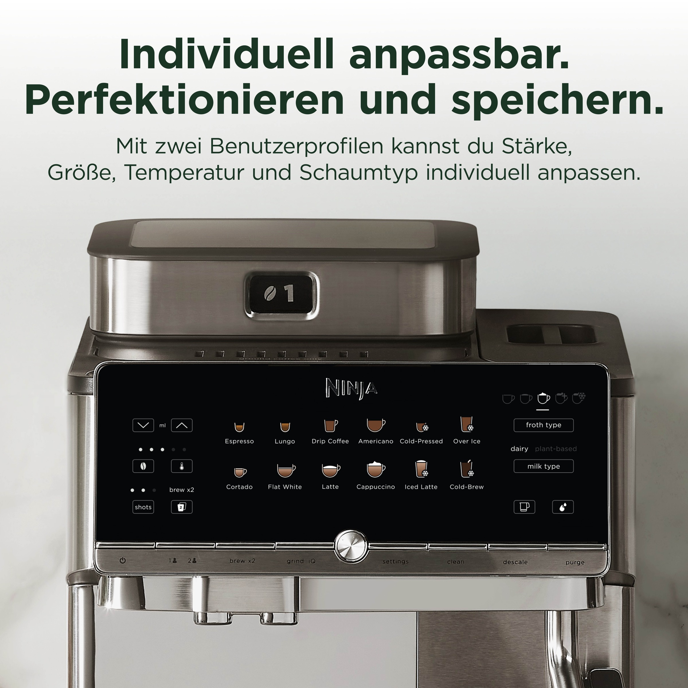 NINJA Kaffeevollautomat »AutoBarista Pro Kaffeemaschine AE1051EU« 2 individuelle Benutzerprofile für Getränke