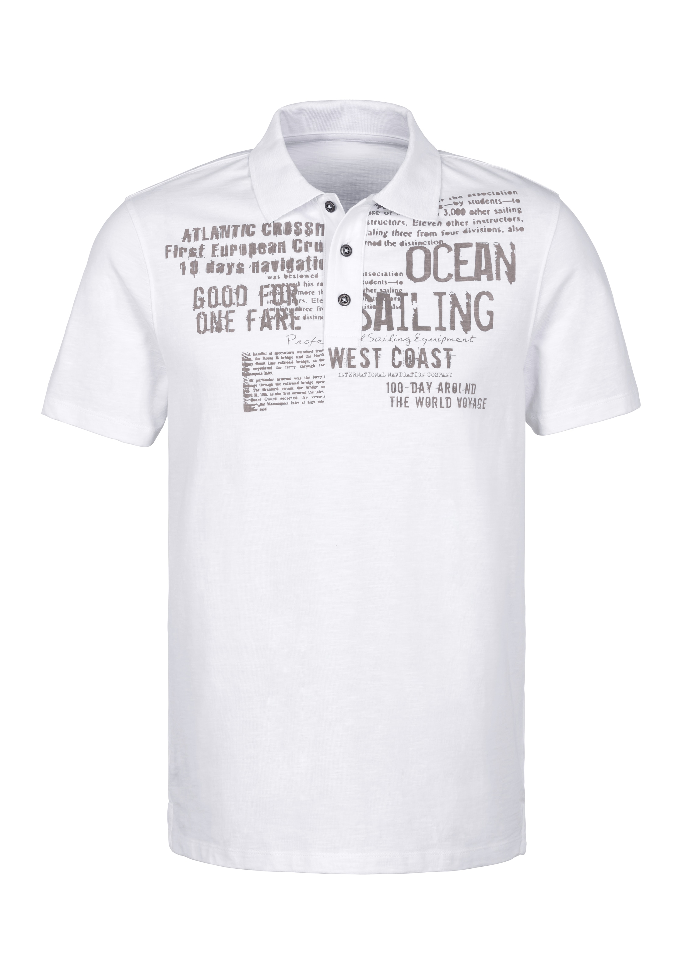 John Devin Poloshirt »mit Print«, Regular-Fit, aus Slub-Qualität, mit Print