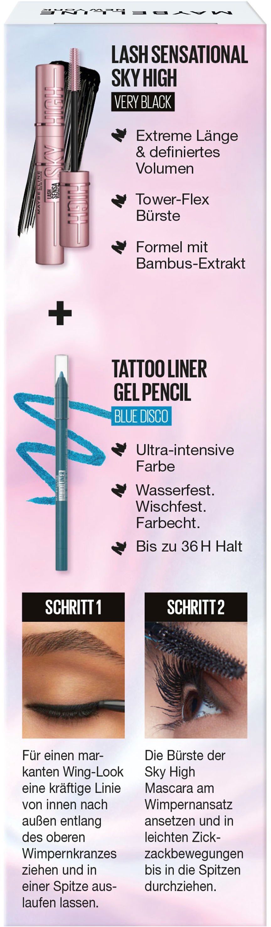 MAYBELLINE NEW YORK Mascara »Maybelline New York Sky High + Tattoo Liner Gel Pencil«