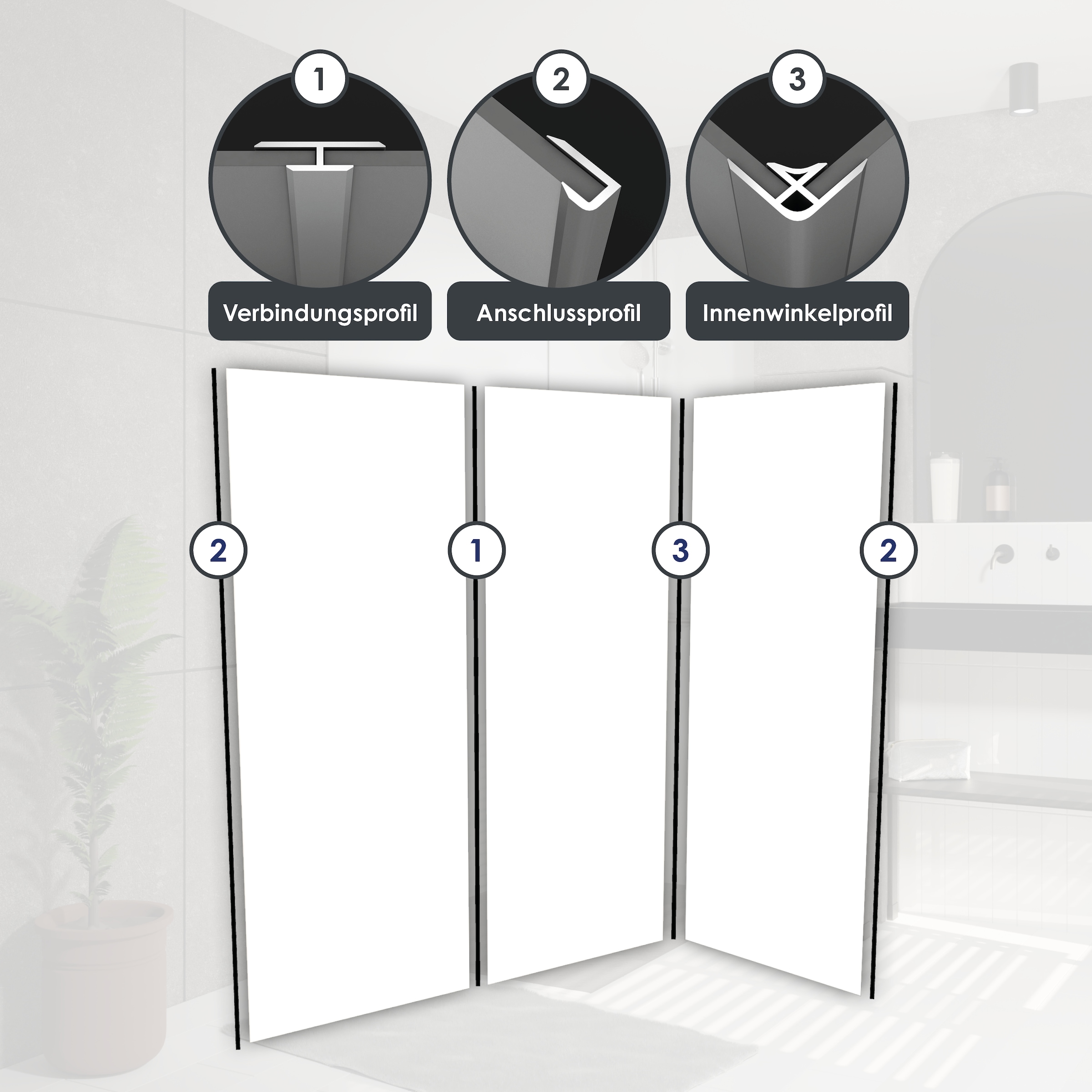 Marwell Duschrückwand »Urbanox« Set bestehend aus: 1 Paneel 90 x 210 cm, 1 Paneel 120 x 210 cm