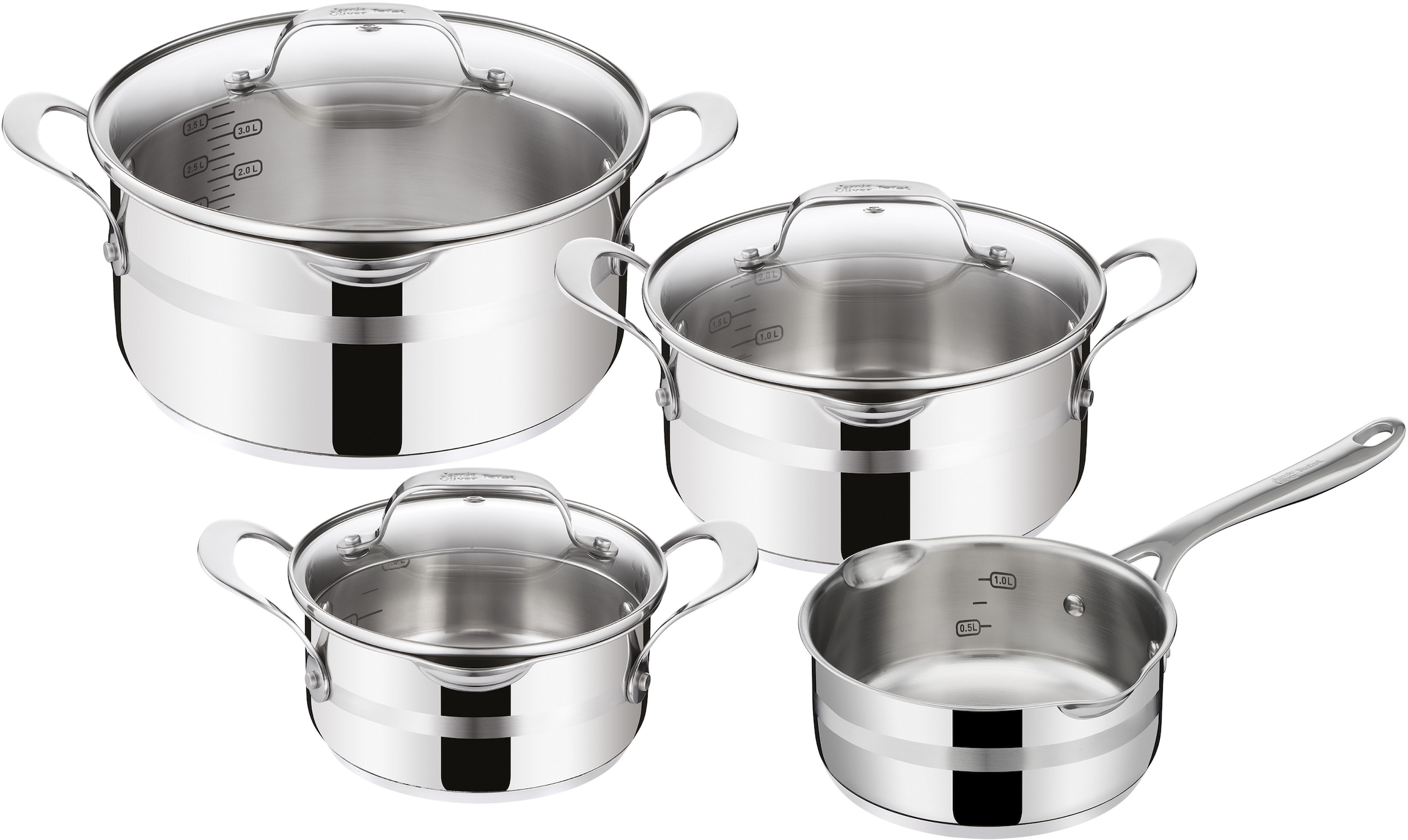 Tefal Topf-Set »E311S7 Jamie Oliver Cook Smart« Edelstahl Set, 1x Stielkass günstig online kaufen