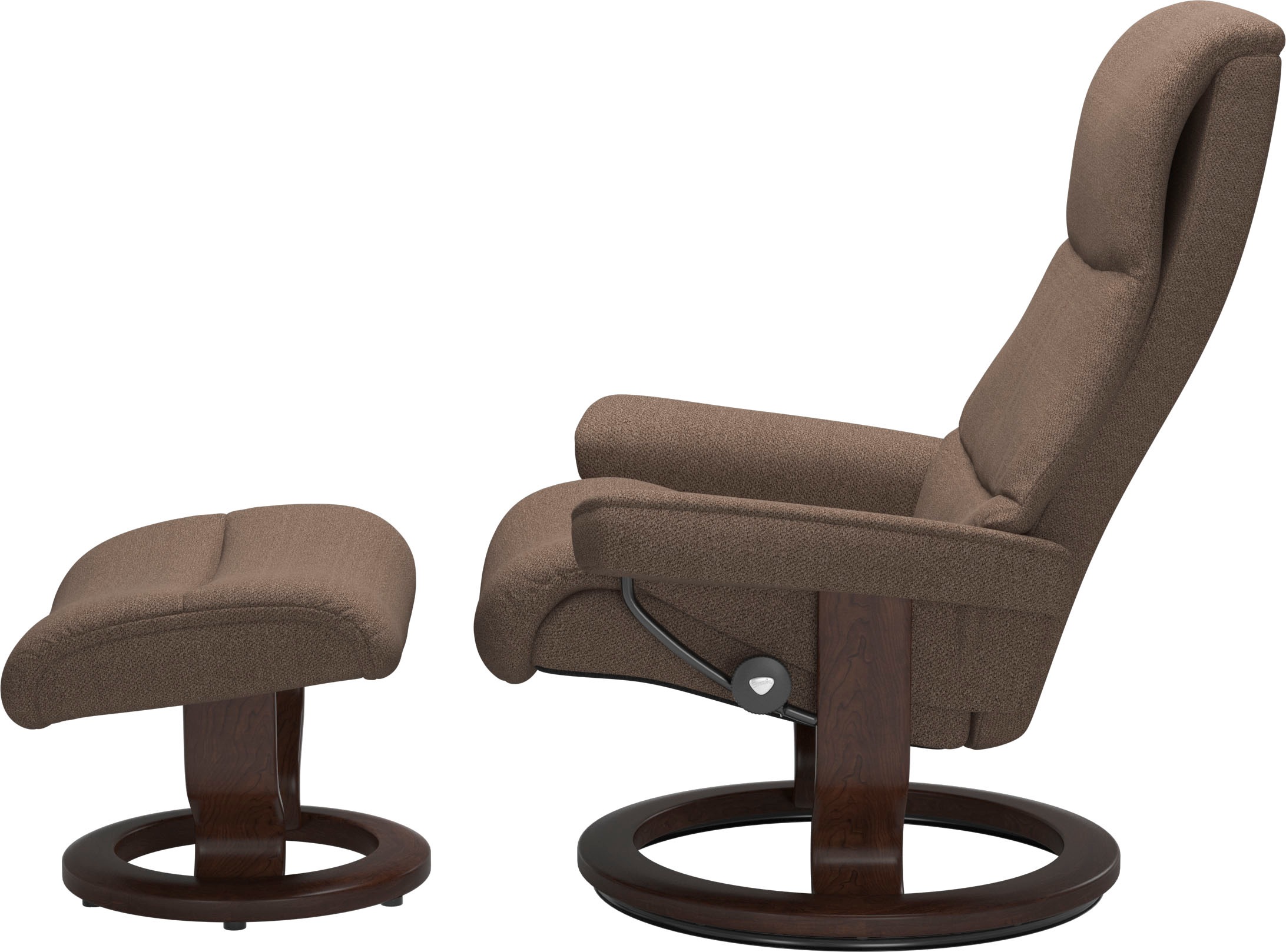 Stressless® Relaxsessel »View«, (Set, Relaxsessel mit Hocker), mit Classic Base, Größe M,Gestell Braun