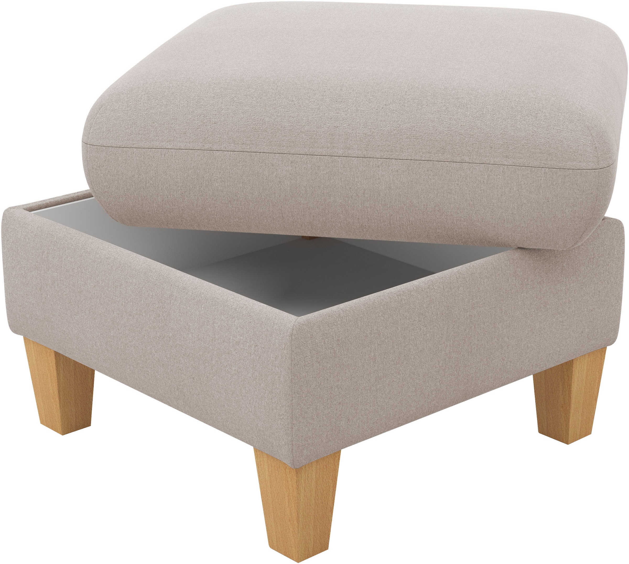 Home affaire Polsterhocker »Rochelle«, (1 St.), Massive 12 cm Holzbeine