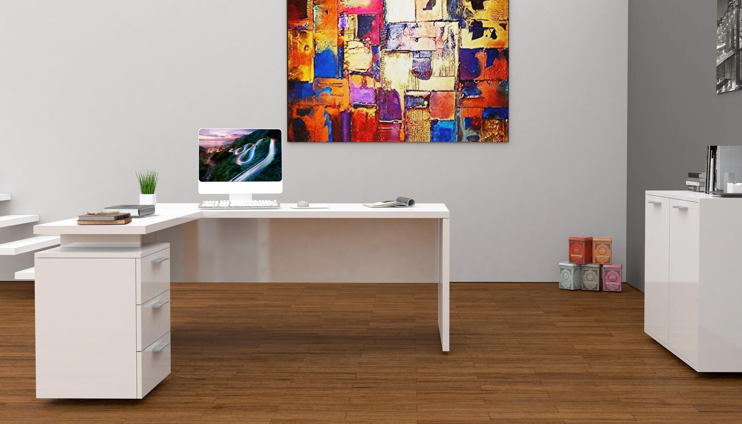 INOSIGN Eckschreibtisch »New Selina«, Schreibtisch, Schubkästen, mit oder o günstig online kaufen