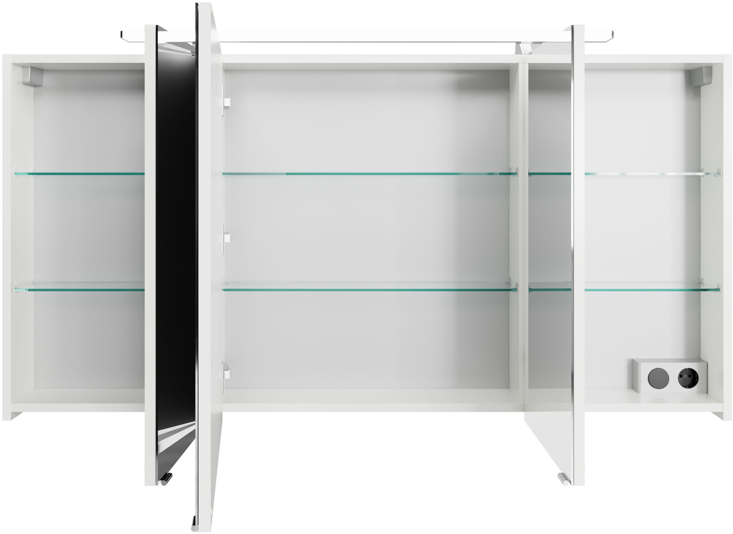 Saphir Badmöbel-Set »Serie 4010 2-teilig Keramik-Waschtisch mit LED-Spiegelschrank«, (Set), Badezimmer Set 144 cm breit, inkl. Türdämpfer, 5 Türen, 2 Schubladen