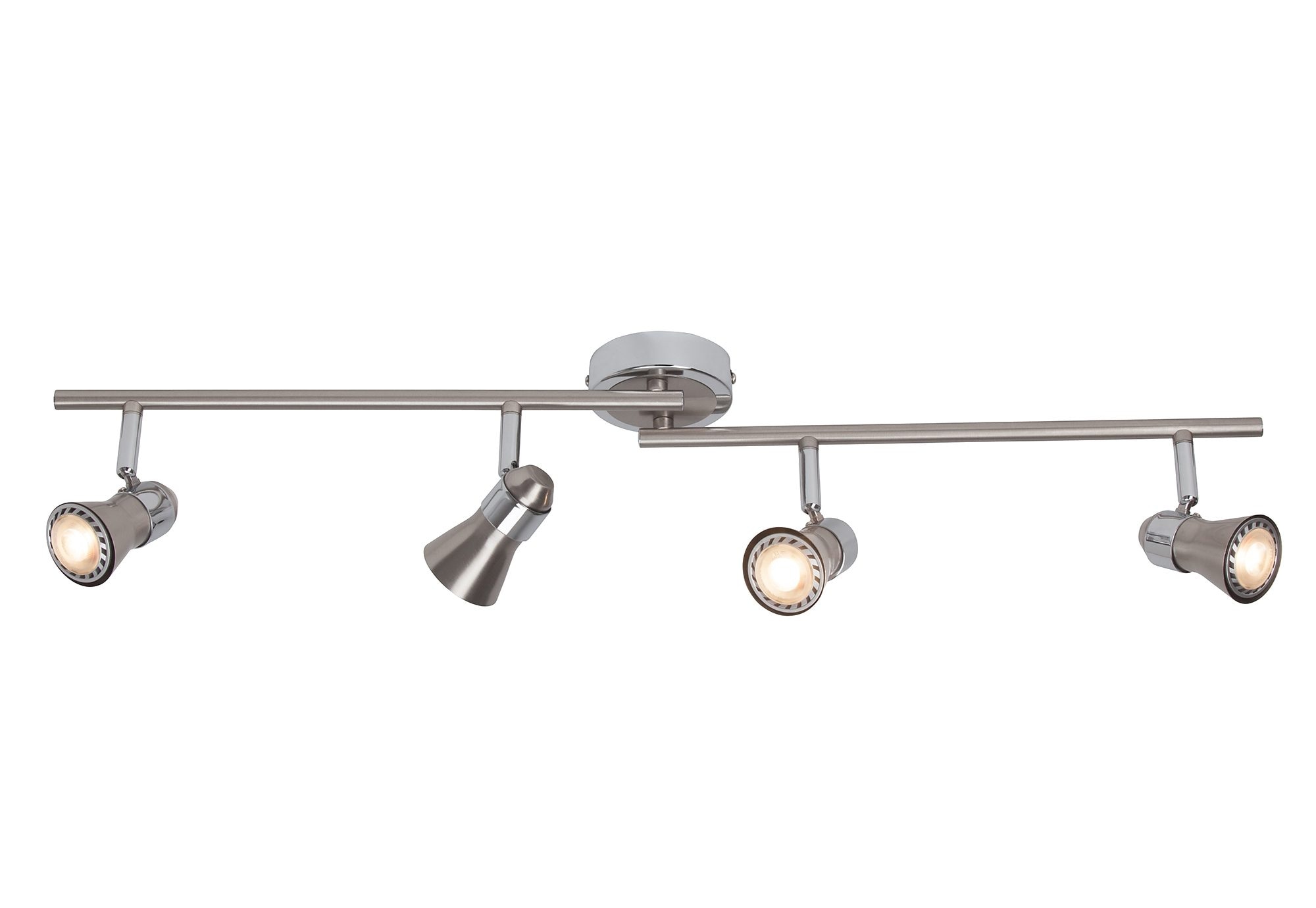 Brilliant LED Deckenstrahler »Sanny«, 4 flammig-flammig, LED Spotrohr 4flg eisen/chrom, 15,5cm Höhe, GU10 max. 7W, Metall