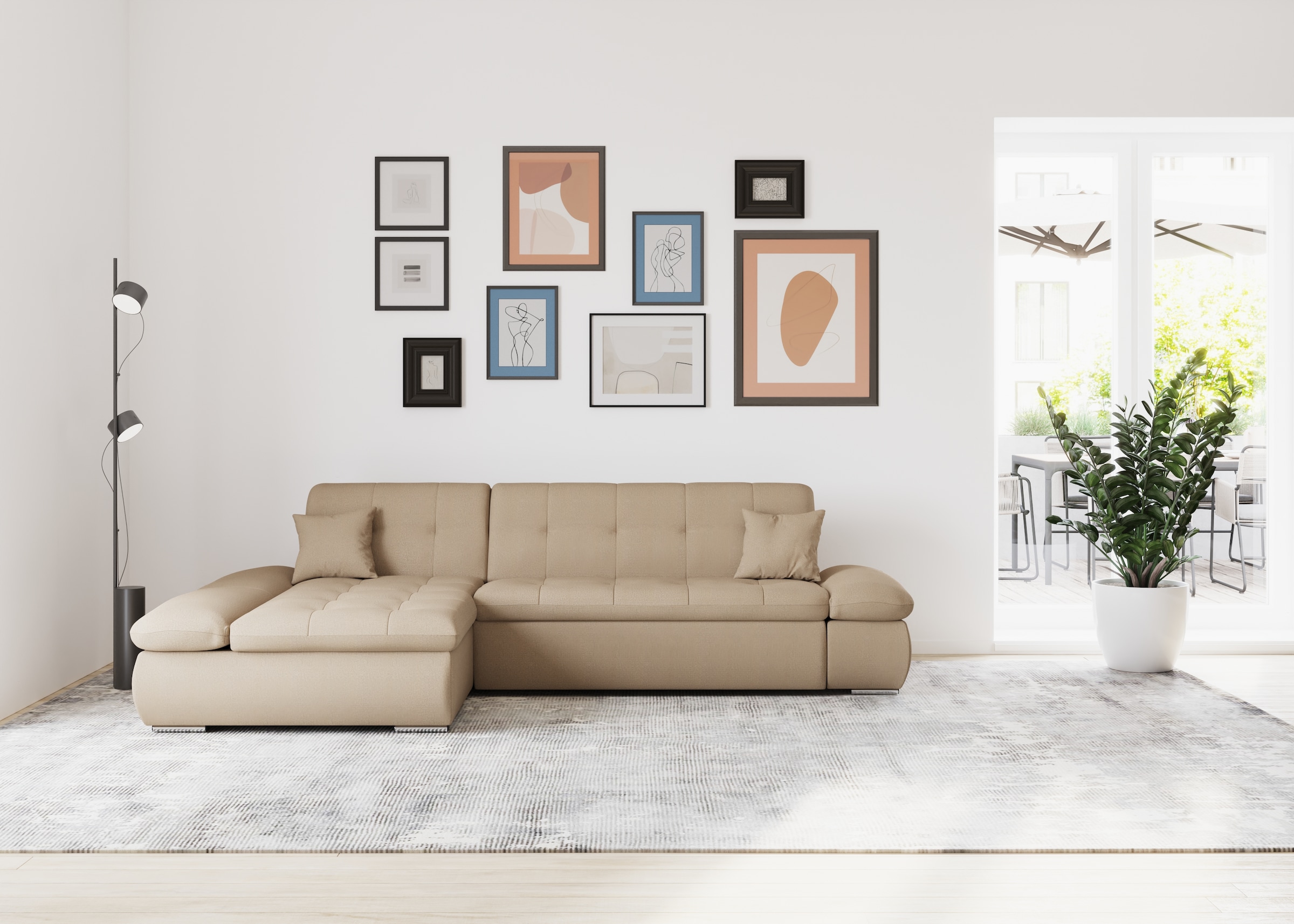 DOMO collection Ecksofa »Moric, L-Form, XXL-Sofa - Breite 300cm«, wahlweise günstig online kaufen