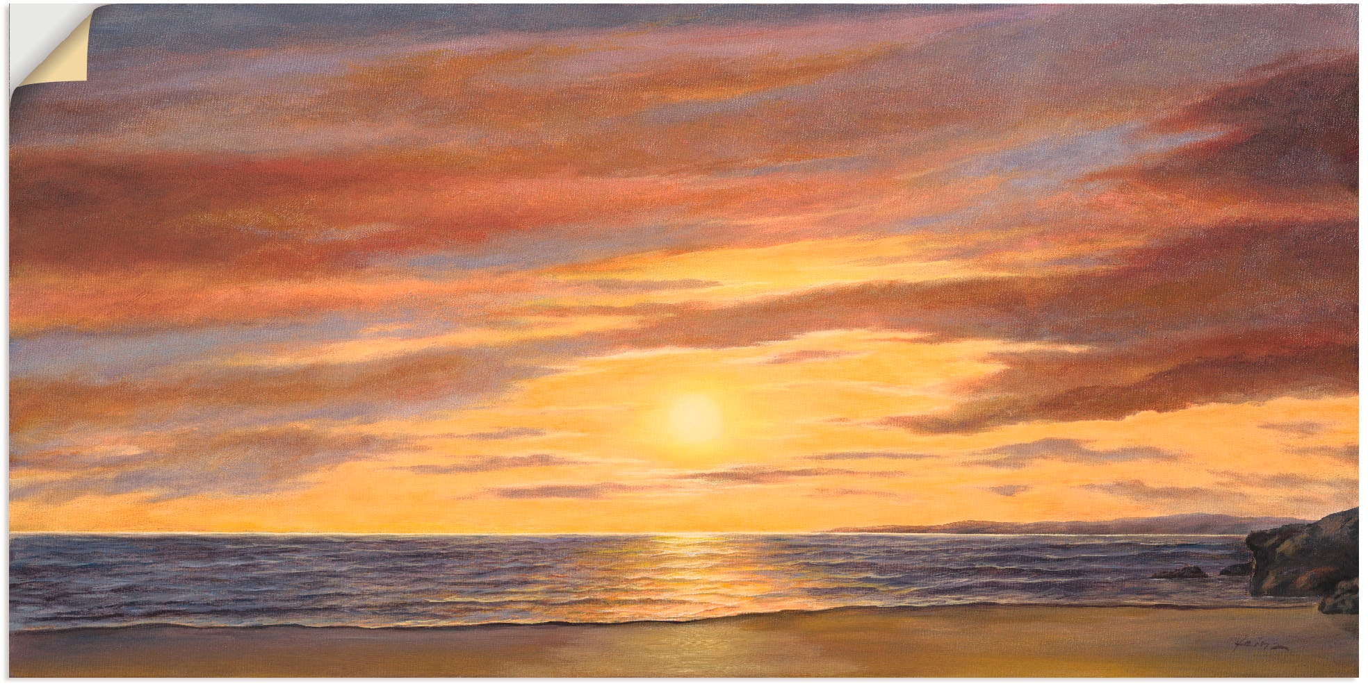Artland Wandbild »Sonne am Wandaufkleber Strand, Strand«, St.), Größen in Rechnung (1 als oder bestellen versch. Poster auf Alubild, Leinwandbild
