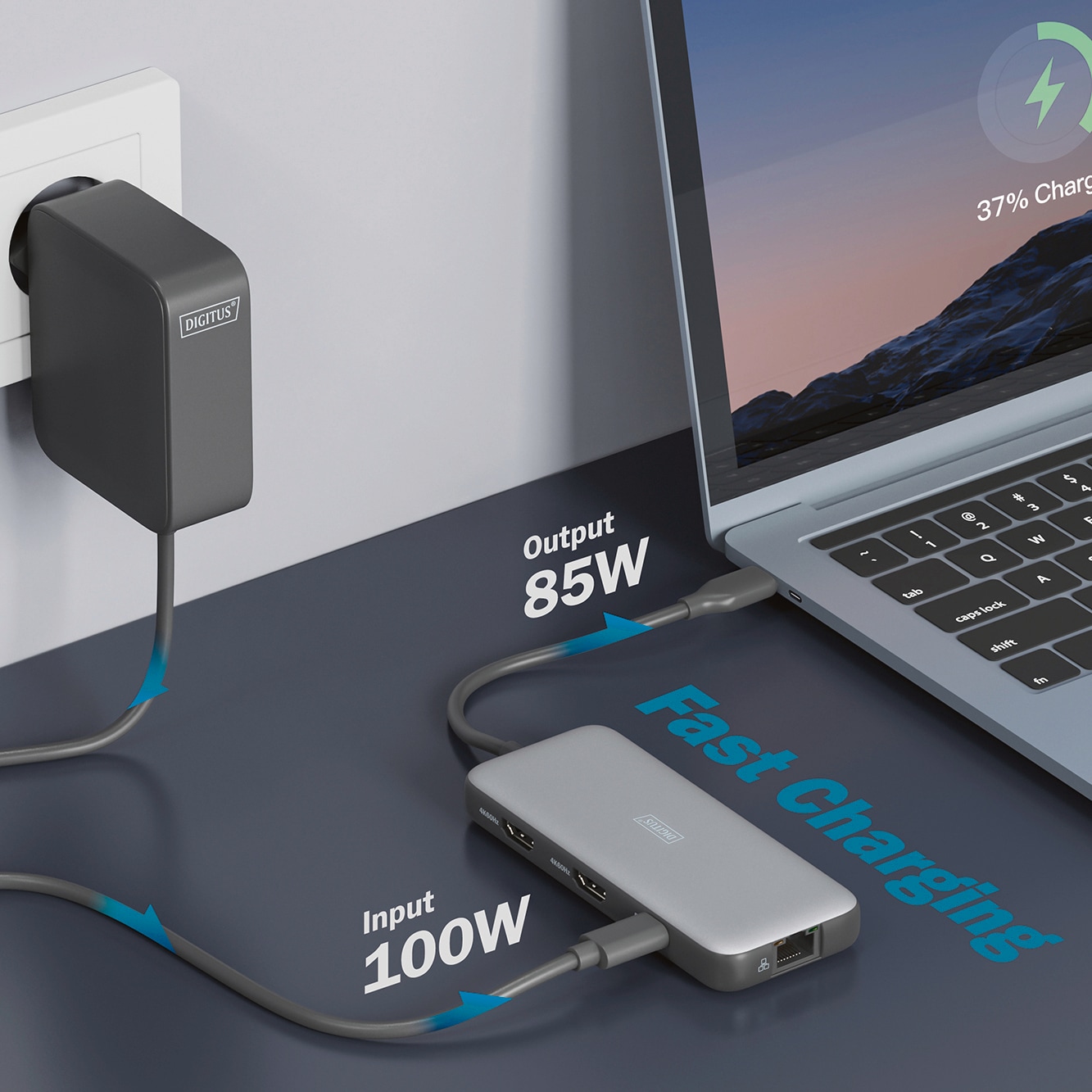 Digitus Laptop-Dockingstation »USB-C Docking Station, 8-Port, HDMI, USB, RJ45, SD«
