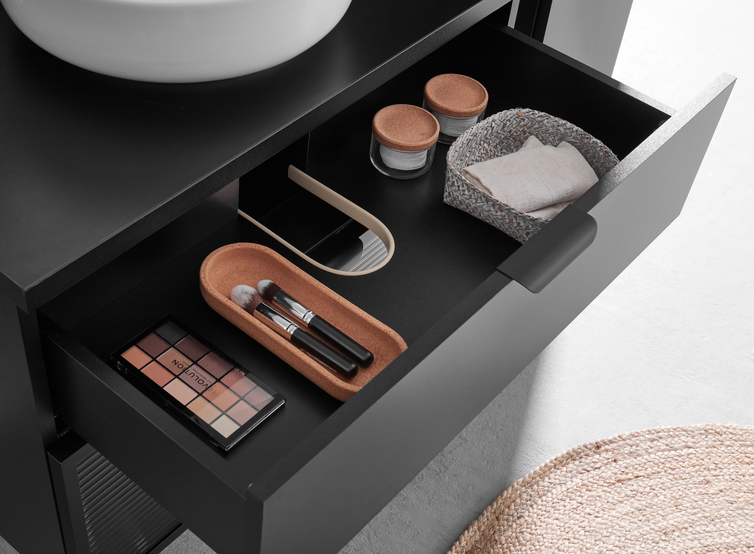 BASIC by Balculina Waschbeckenunterschrank »Diosa B/H/T 80x55x46 cm« 1 Stk. tlg. Breite 80cm, Softclose, Alurahmen