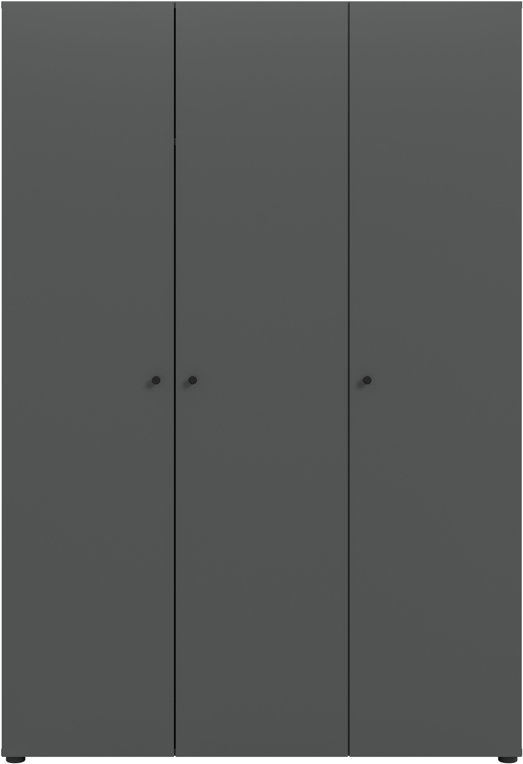 Home affaire Kleiderschrank »BILLINGS, TOPSELLER!, Schlafzimmerschrank, Schrank, Garderobenschrank«, (OTTO BESTSELLER, Garderobe & Schlafzimmer), Breite 130cm, grau, 3-türig, inkl. 1 Kleiderstangen und 4 Ablageböden