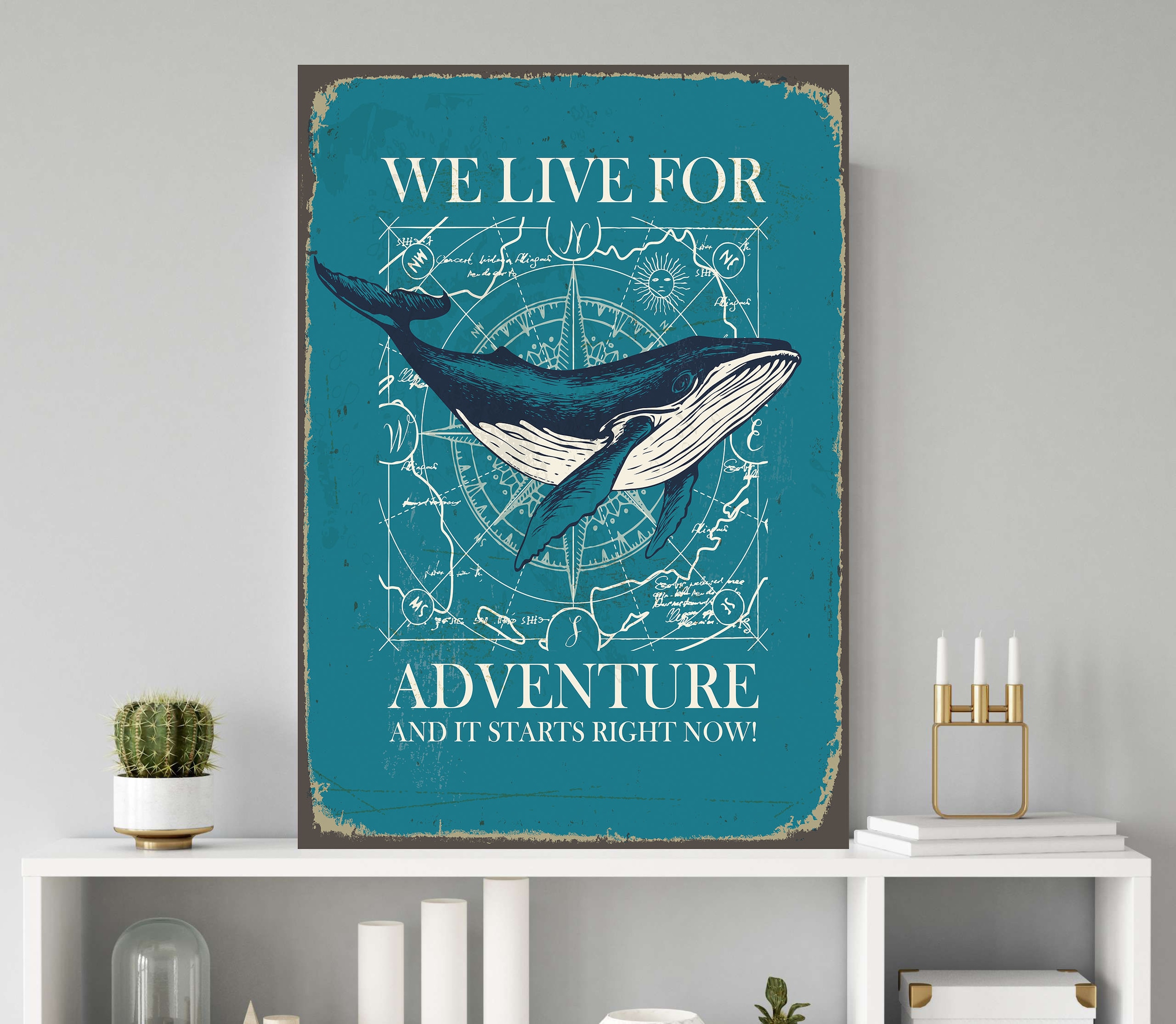 queence Metallbild »Adventure« 1 Stk. tlg. Stahlschild, Blechschild, Sprüche, Texte, Wal