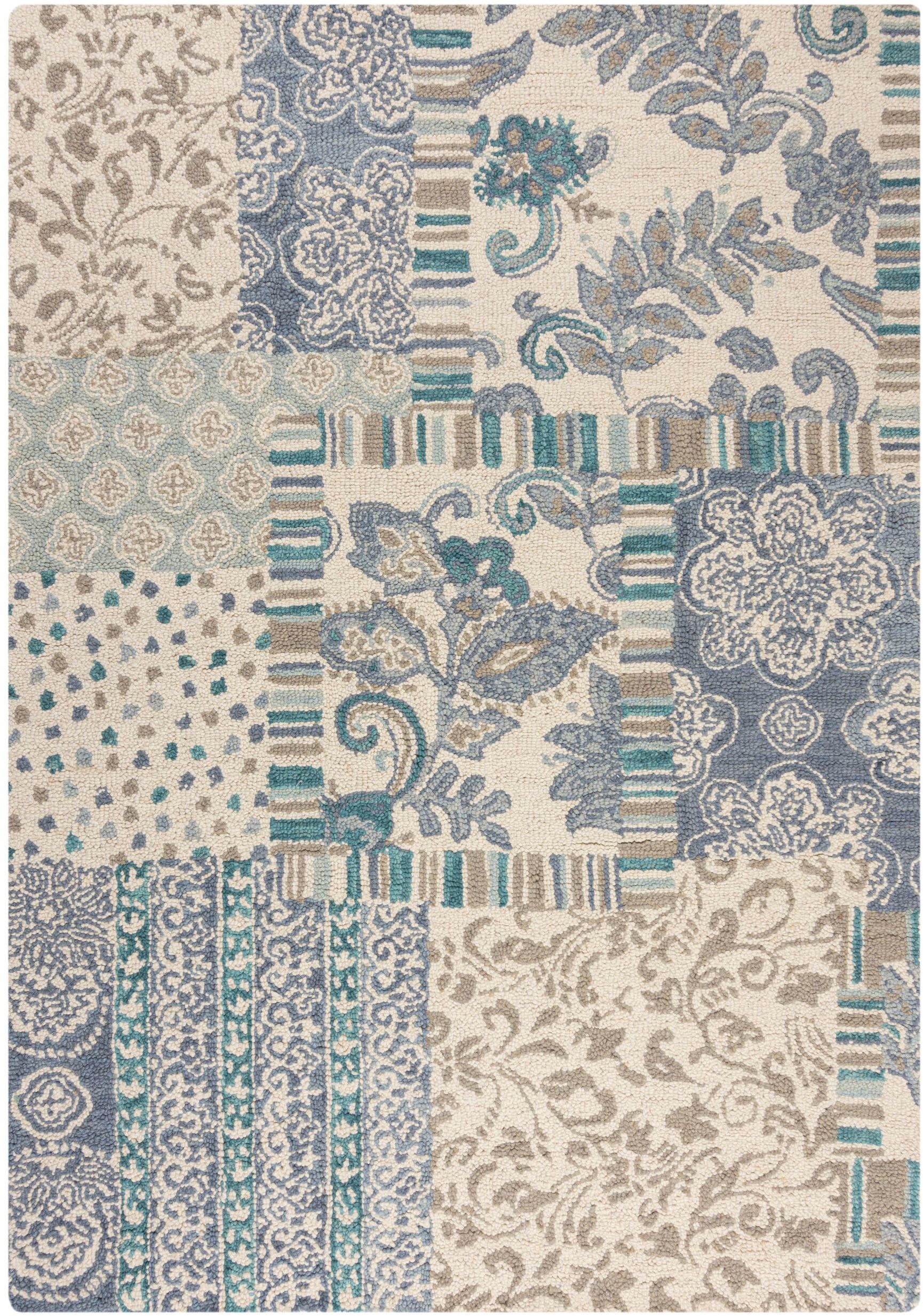 FLAIR RUGS Wollteppich »Eloise Patchwork« rechteckig 8 mm Höhe reine Wolle, günstig online kaufen