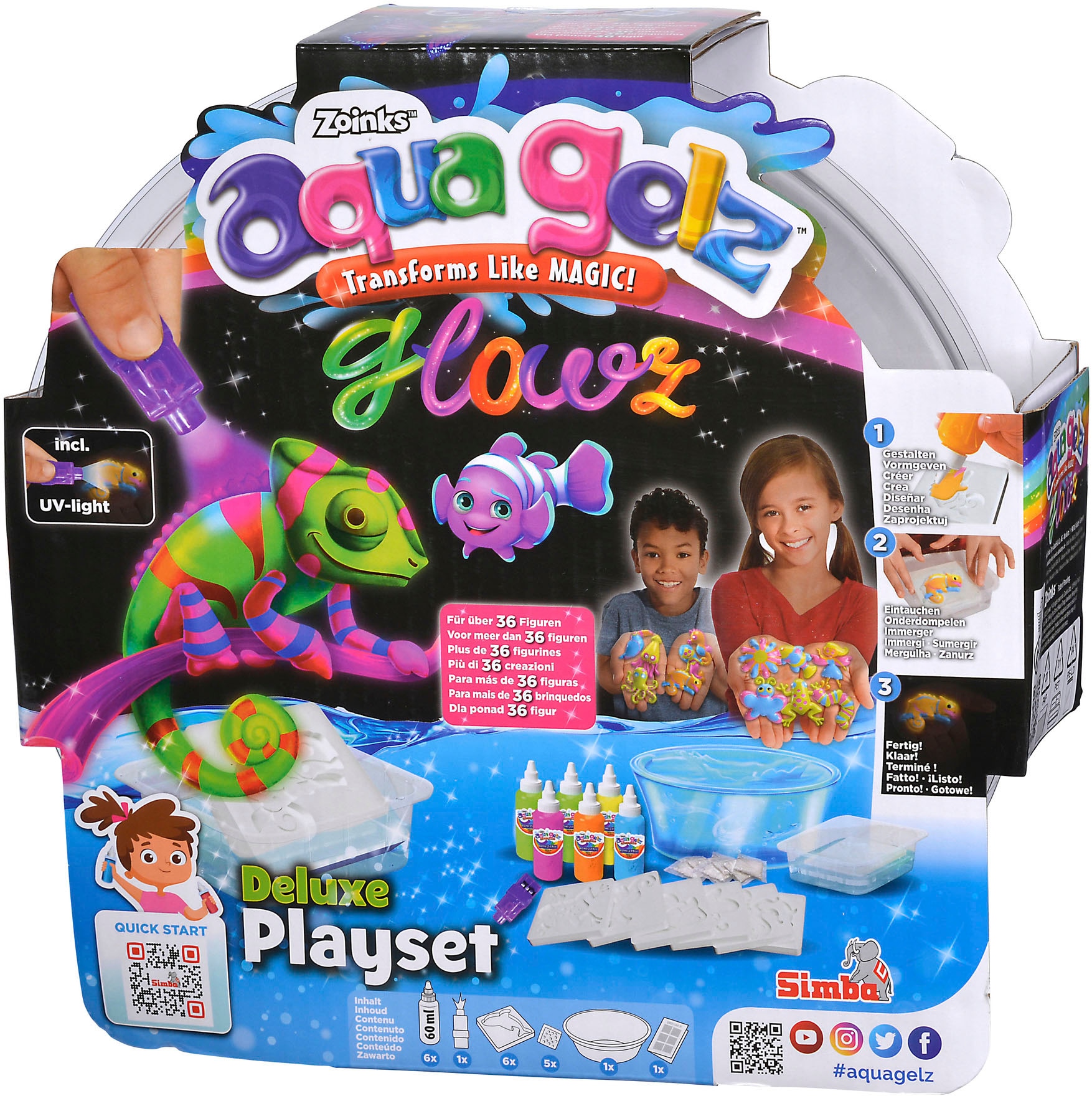 SIMBA Kreativset »Aqua Gelz Deluxe Set Glowz«, mit Leuchteffekt