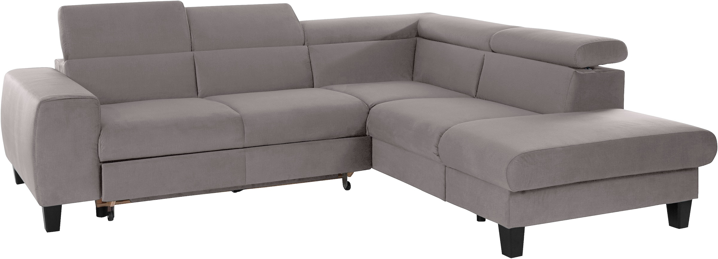COTTA Ecksofa »Morven L-Form mit Kopfteilverstellung«, wahlweise mit Bettfunktion, Bettkasten & Wireless-Charger