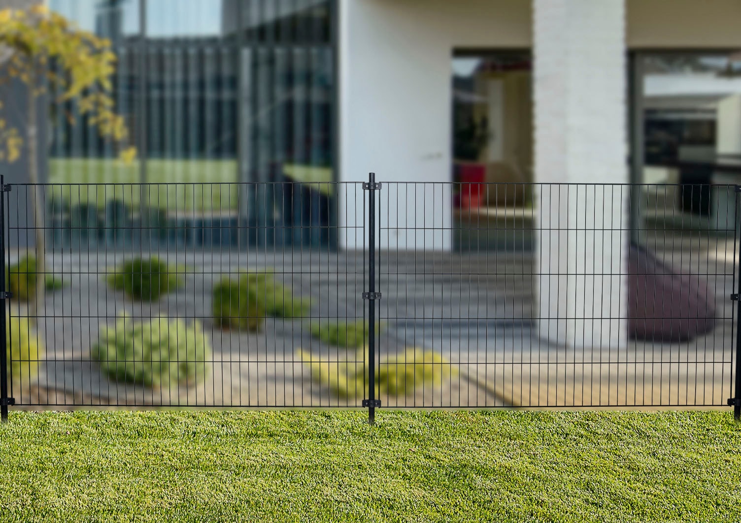 GARDEN 'N' MORE Einstabmattenzaun »Standard« 5 Elemente für 10 m, LxH: 200 x 125 cm, mit 6 Pfosten