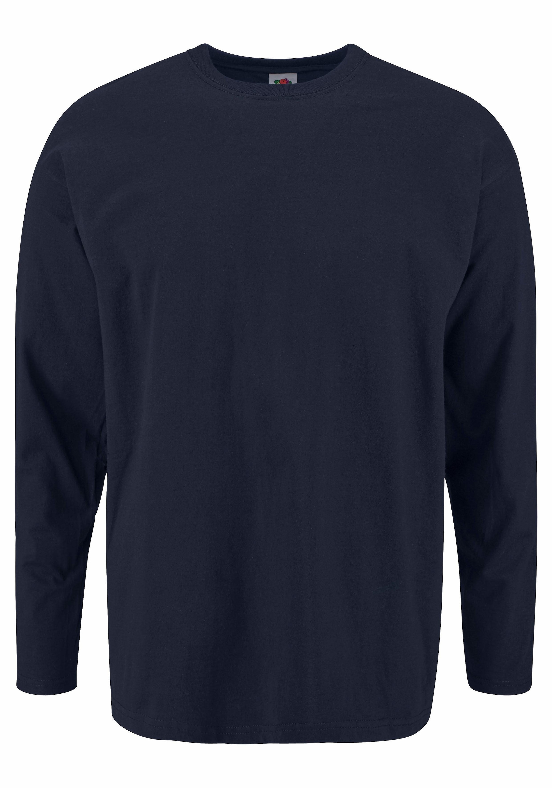 Fruit of the Loom Langarmshirt, (Packung, 2 tlg.), aus reiner Baumwolle