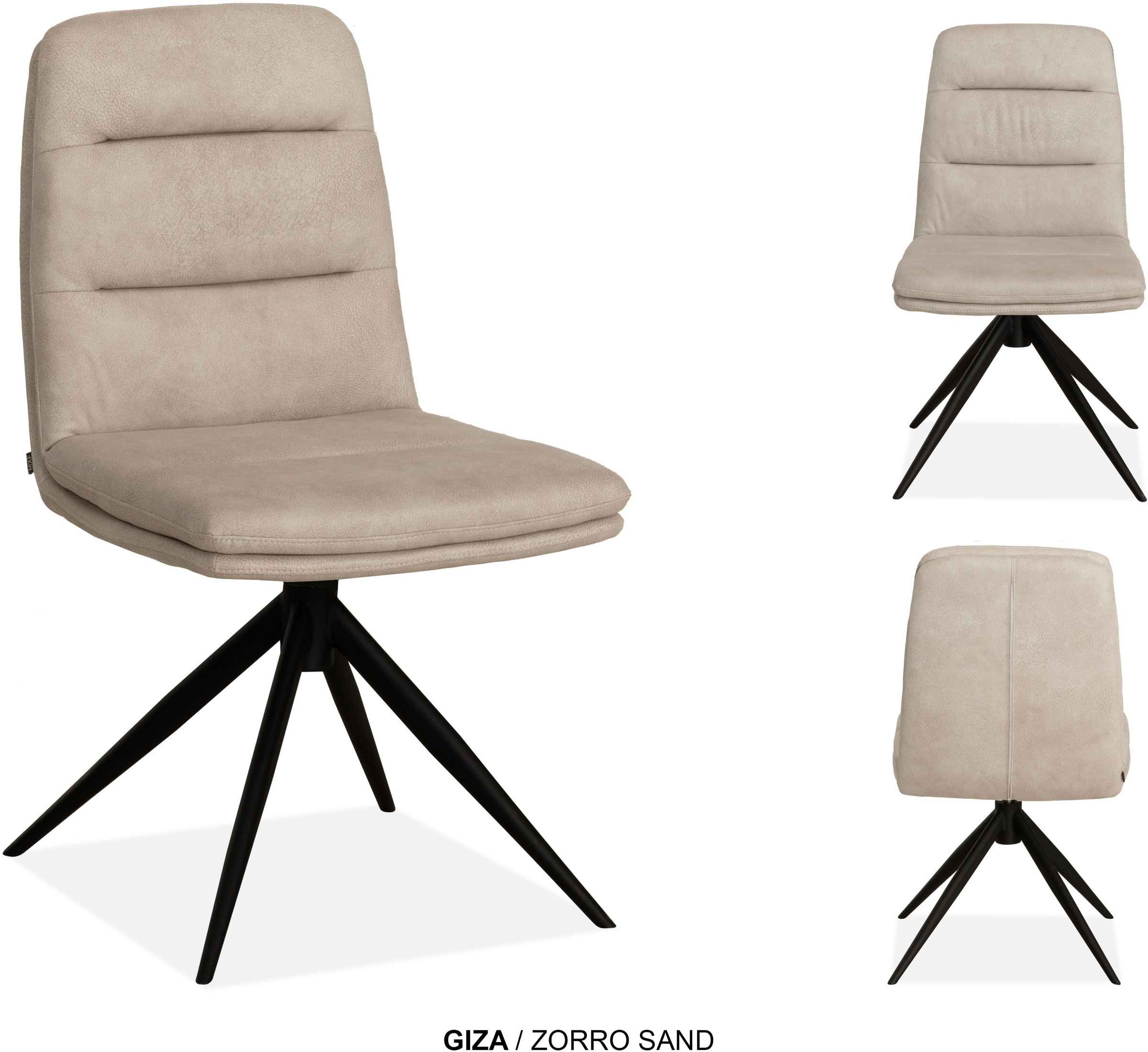 OMG Design Esszimmerstuhl »Giza« (Set) 2 Stk.Drehstuhl mit auto-return, pflegeleichter Bezug