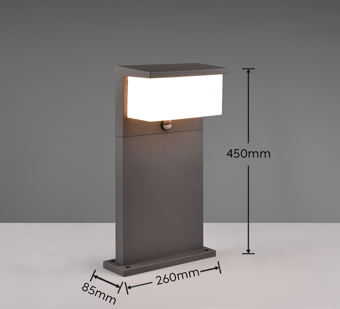 TRIO Leuchten LED Außen-Stehlampe »NESTOS, kleine LED Outdoor Stehleuchte Garten Höhe45cm Bewegungsmelder«, 1 flammig, Leuchtmittel LED-Board | LED fest integriert, LED warmweiß 3000K, 1300 Lumen, IP54 Pollerleuchte Terrasse Garten