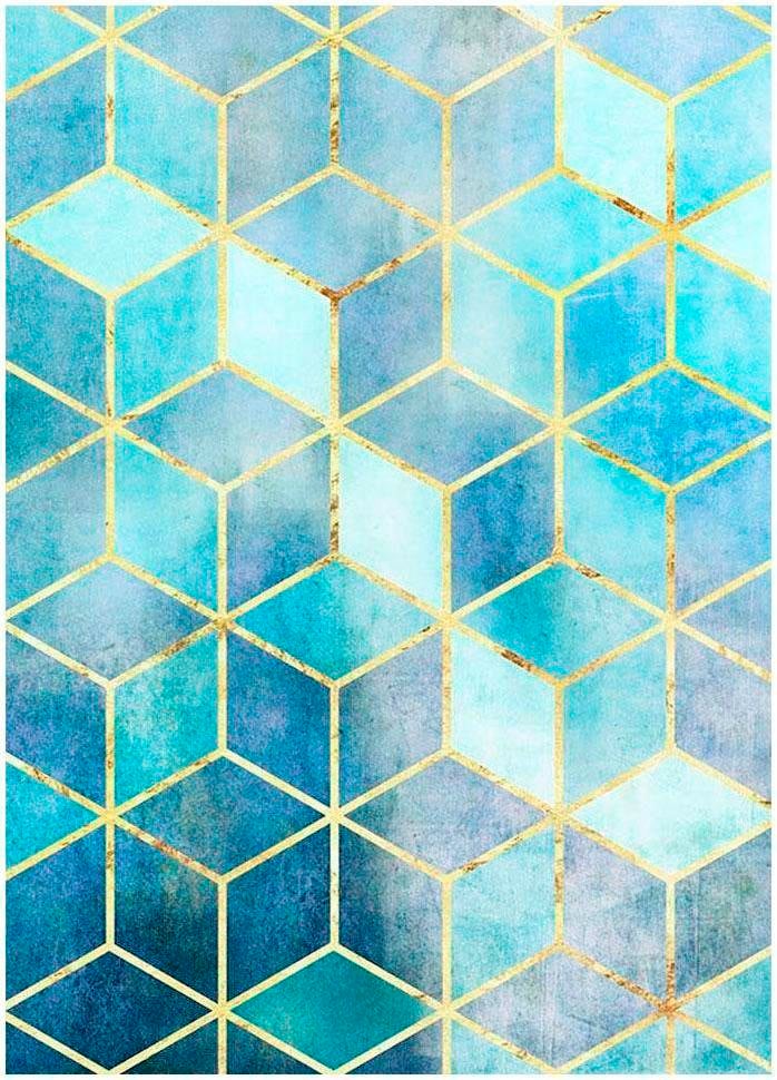 Komar Bild »Mosaik Azzuro«, Abstrakt, (1 St.), Wandbild zur Dekoration - ohne Rahmen