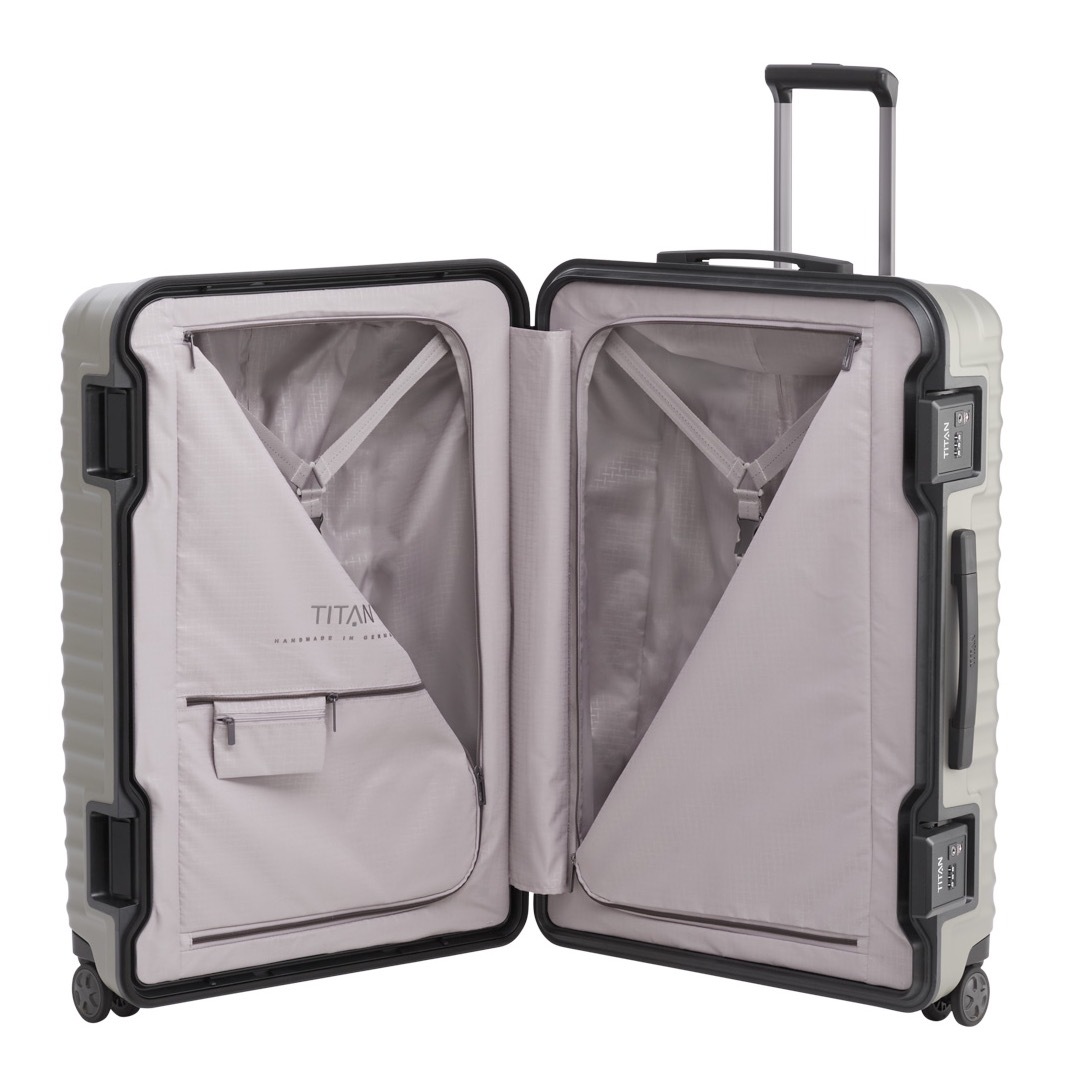 TITAN® Hartschalen-Trolley »LITRON Frame, verschiedene Größen und Farben, Safeplus-Verschluss«, 4 Rollen, Hartschalen-Koffer Made in Germany mit 10 Jahren Herstellergarantie
