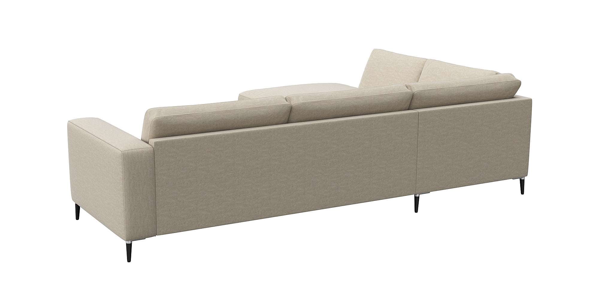 FLEXLUX Ecksofa »Fiore, L-Form, bequem und komfortabel durch hochwertigem Sitzaufbau«, breite Armlehnen, Kaltschaum, Füße Alu+schwarz