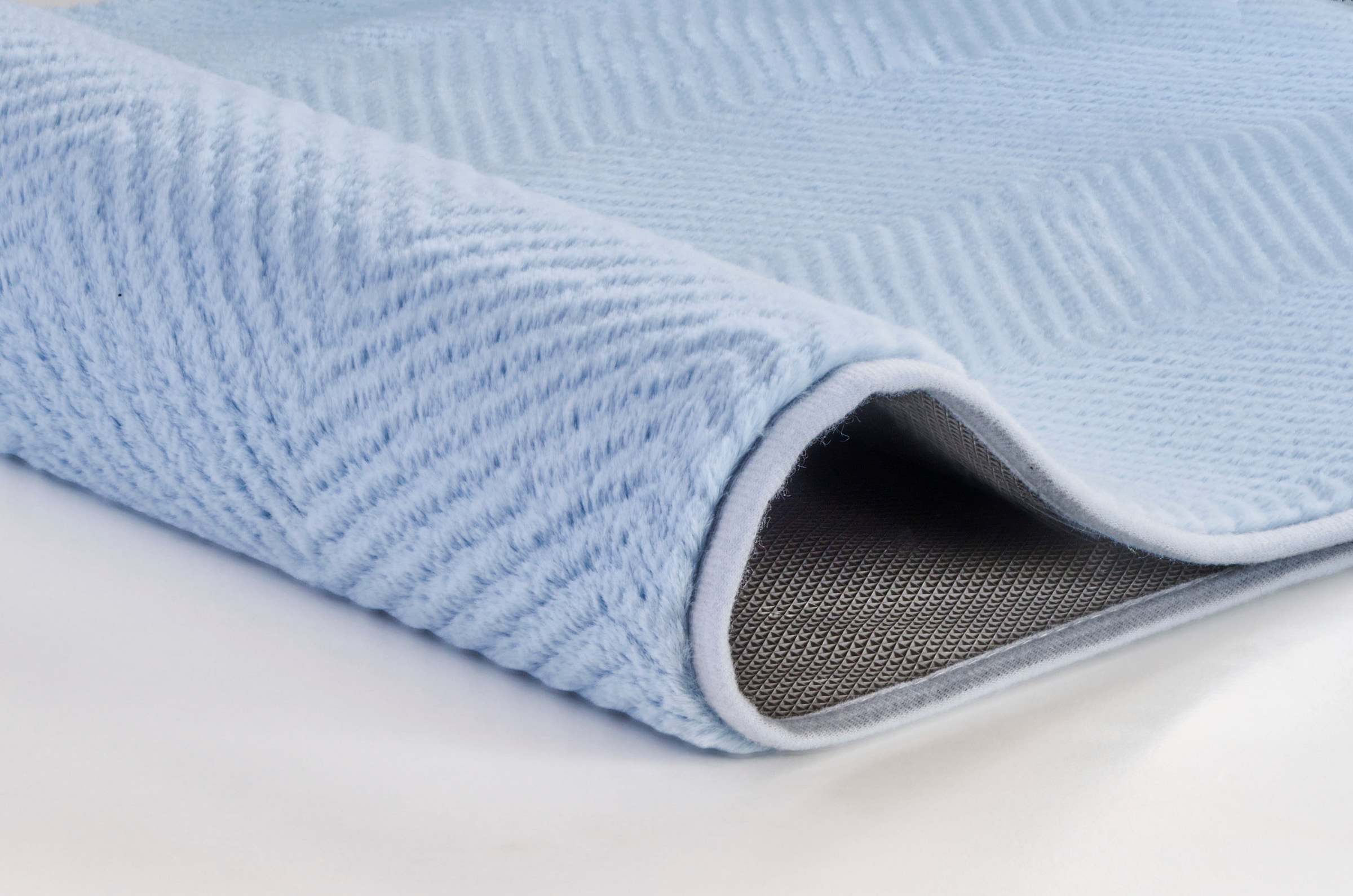Kleine Wolke Badematte »Zigzag«, rutschhemmend beschichtet, fußbodenheizungsgeeignet, Badteppich, Uni-Farben, modernes Zickzack Muster