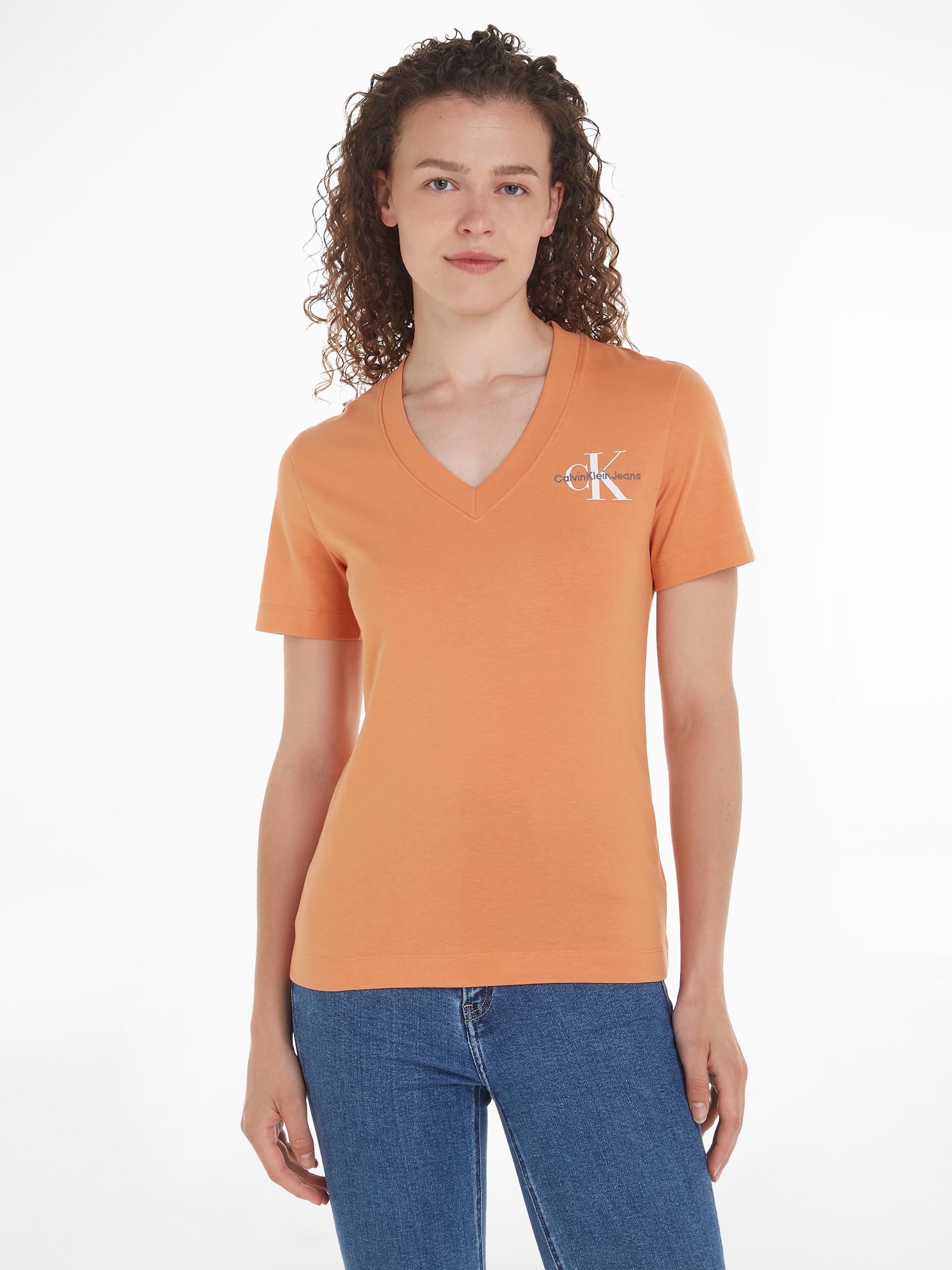 Calvin Klein Jeans V-Shirt »MONOLOGO SLIM V-NECK TEE«, mit Logodruck kaufen