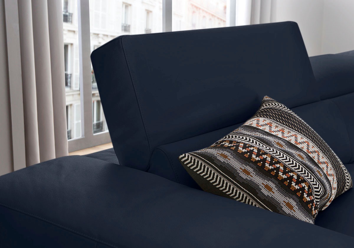 W.SCHILLIG Ecksofa »piedroo, Designsofa mit tollem Sitzkomfort, elegant und bequem, L-Form«, Kopfteilverstellung, wahlweise mit Sitztiefenverstellung, Breite 343cm