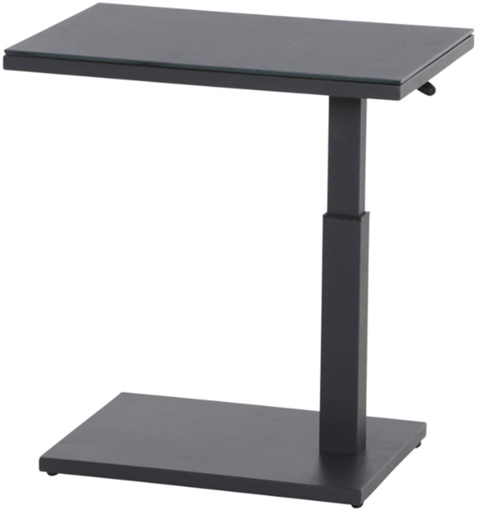 Siena Garden Gartentisch »TORENO Lift-Beistelltisch 60x40cm« Aluminiumgestell matt anthrazit, Tischplatte aus Glas in dark concrete