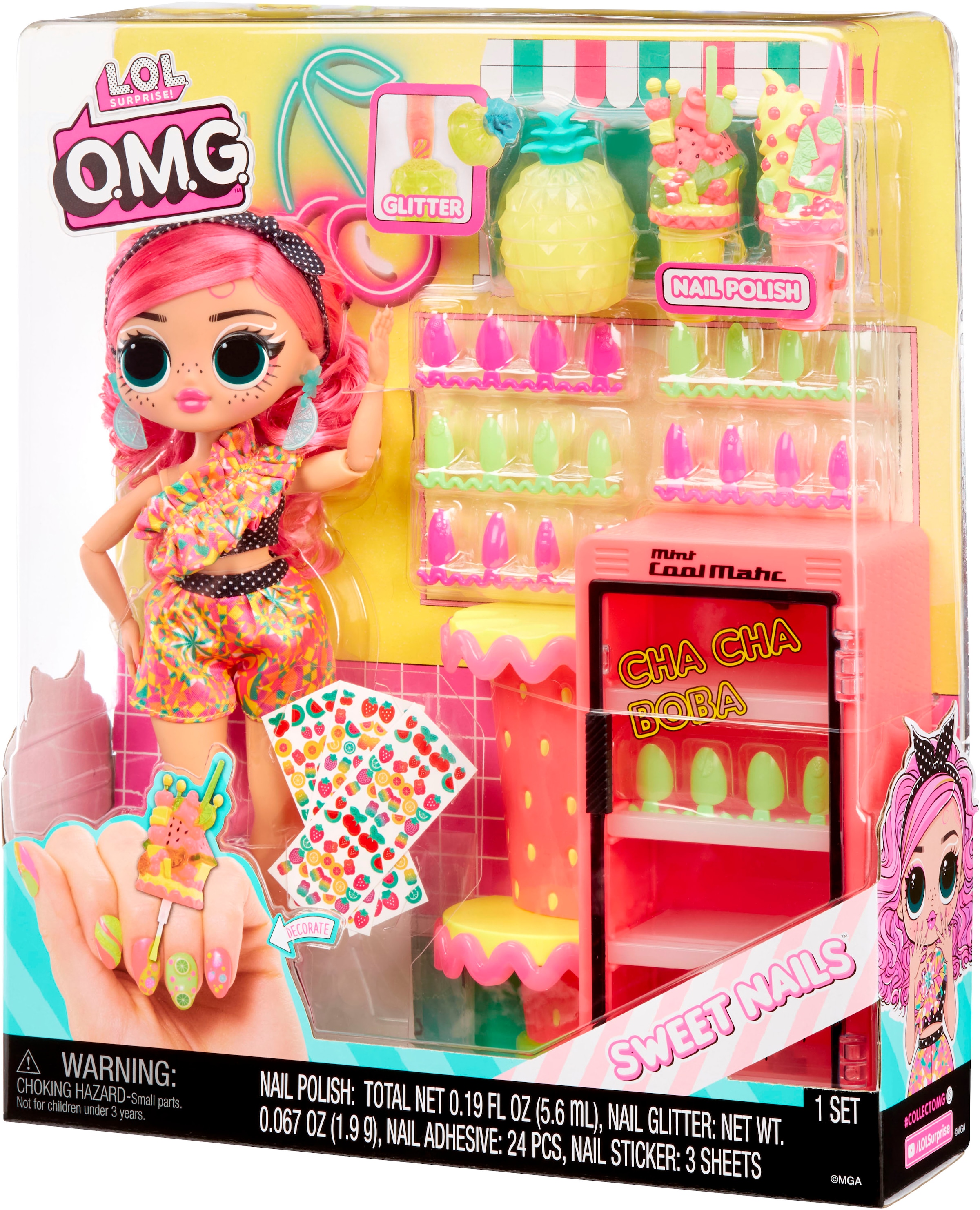 L.O.L. SURPRISE! Anziehpuppe »OMG Sweet Nails™ - Pinky Pops Fruit Shop«