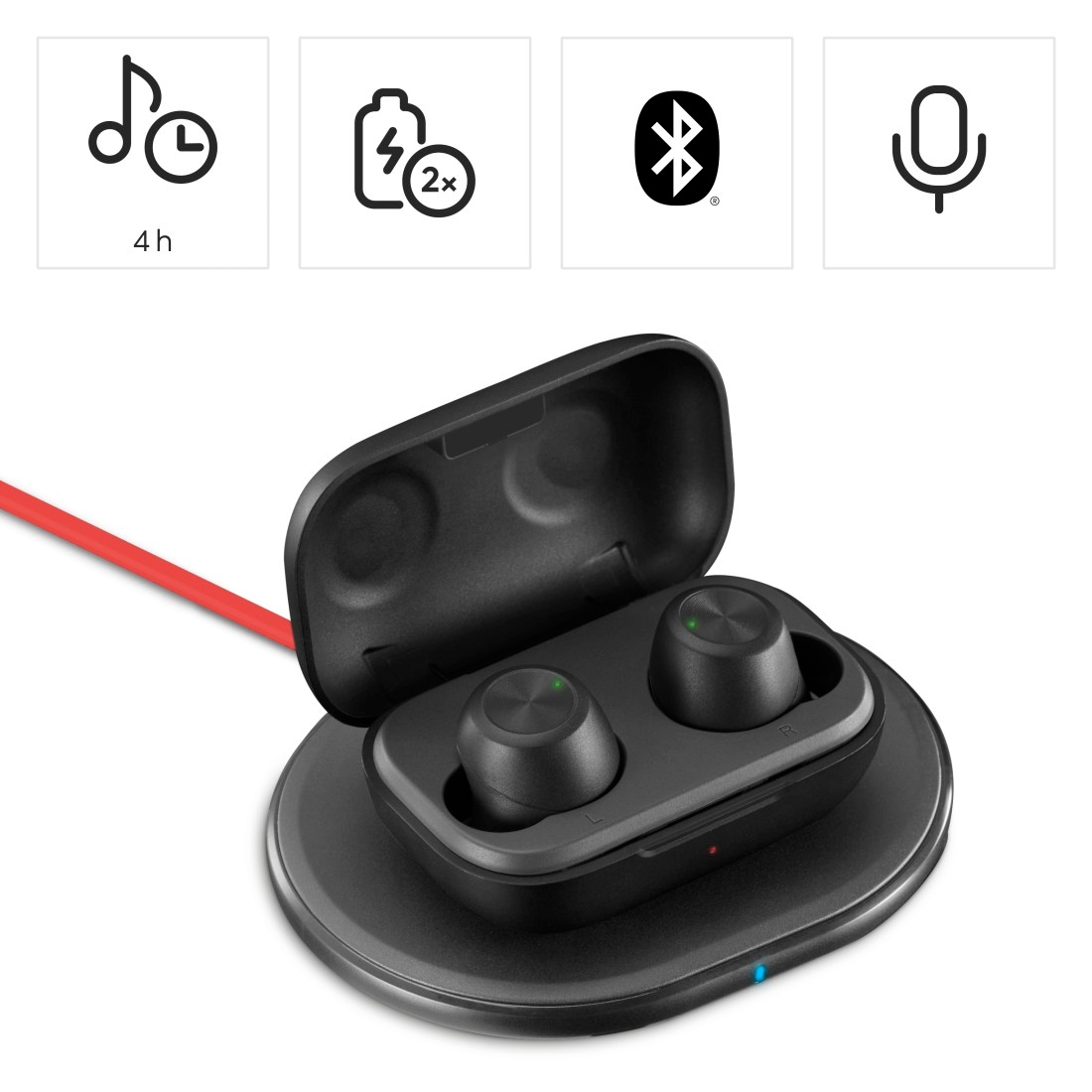 Hama Bluetooth-Kopfhörer »True Wireless Kopfhörer Charging Wireless (Musik True 12h)«, online Wireless kaufen 4h,Telefonie mit