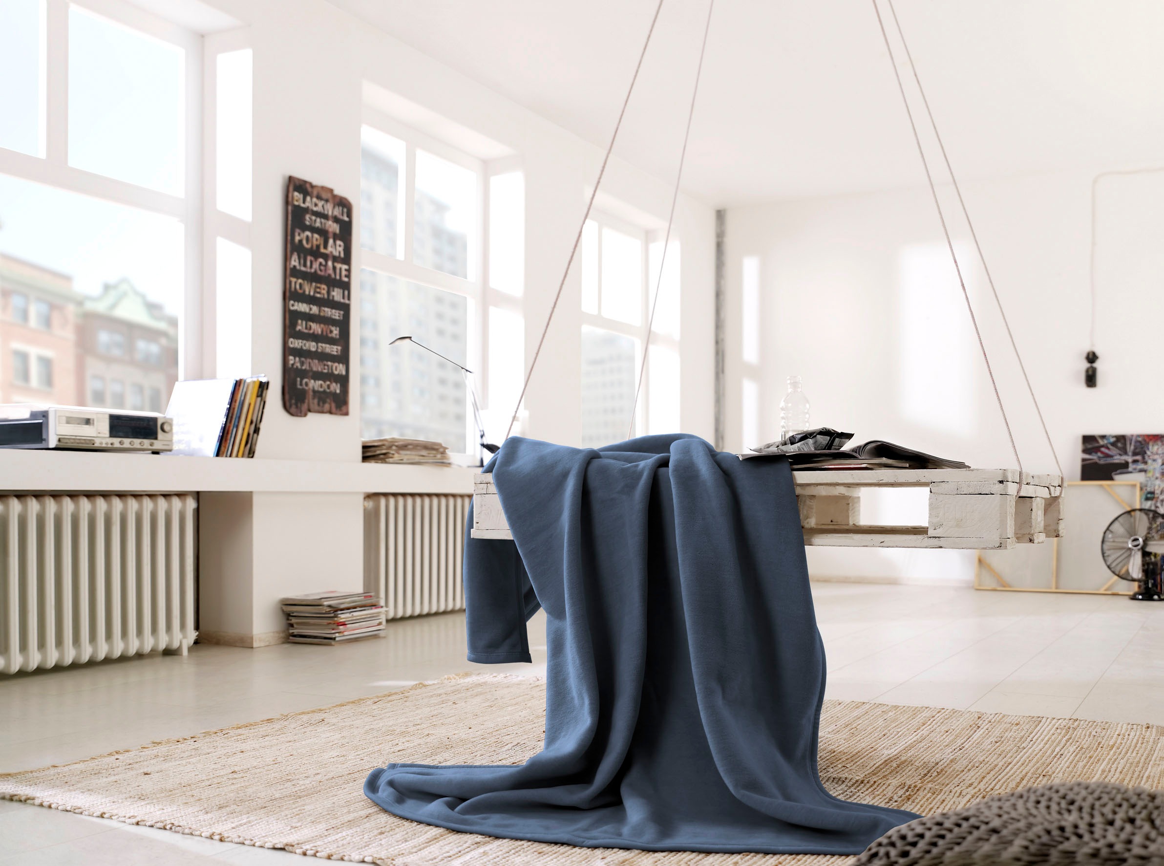 Biederlack Wohndecke »Cotton Home«, im Uni Design, Kuscheldecke