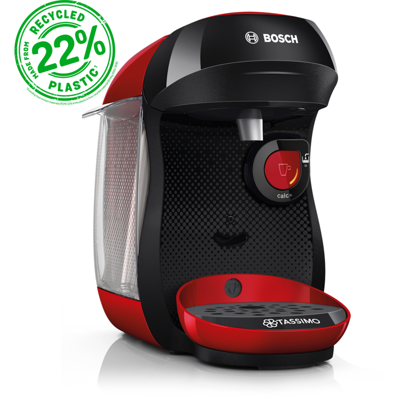 TASSIMO Kapselmaschine »happy friendly TAS103E, über 70 Getränke, platzsparend« geeignet für alle Tassen, Wassertank 0, 7 L, schwarz/rot Just Red