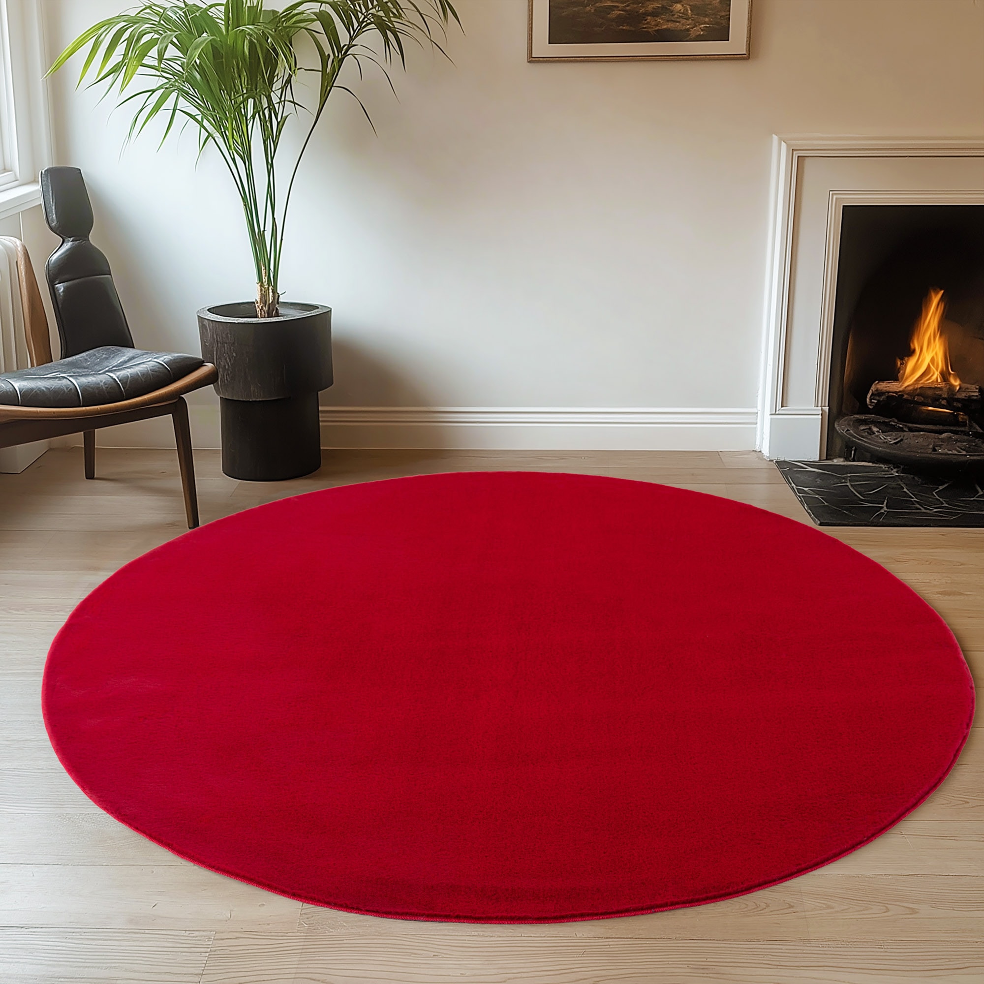 Ayyildiz Teppiche Teppich »JOY 1400«, rund, 11 mm Höhe, Kurzflor, Wohnzimmer