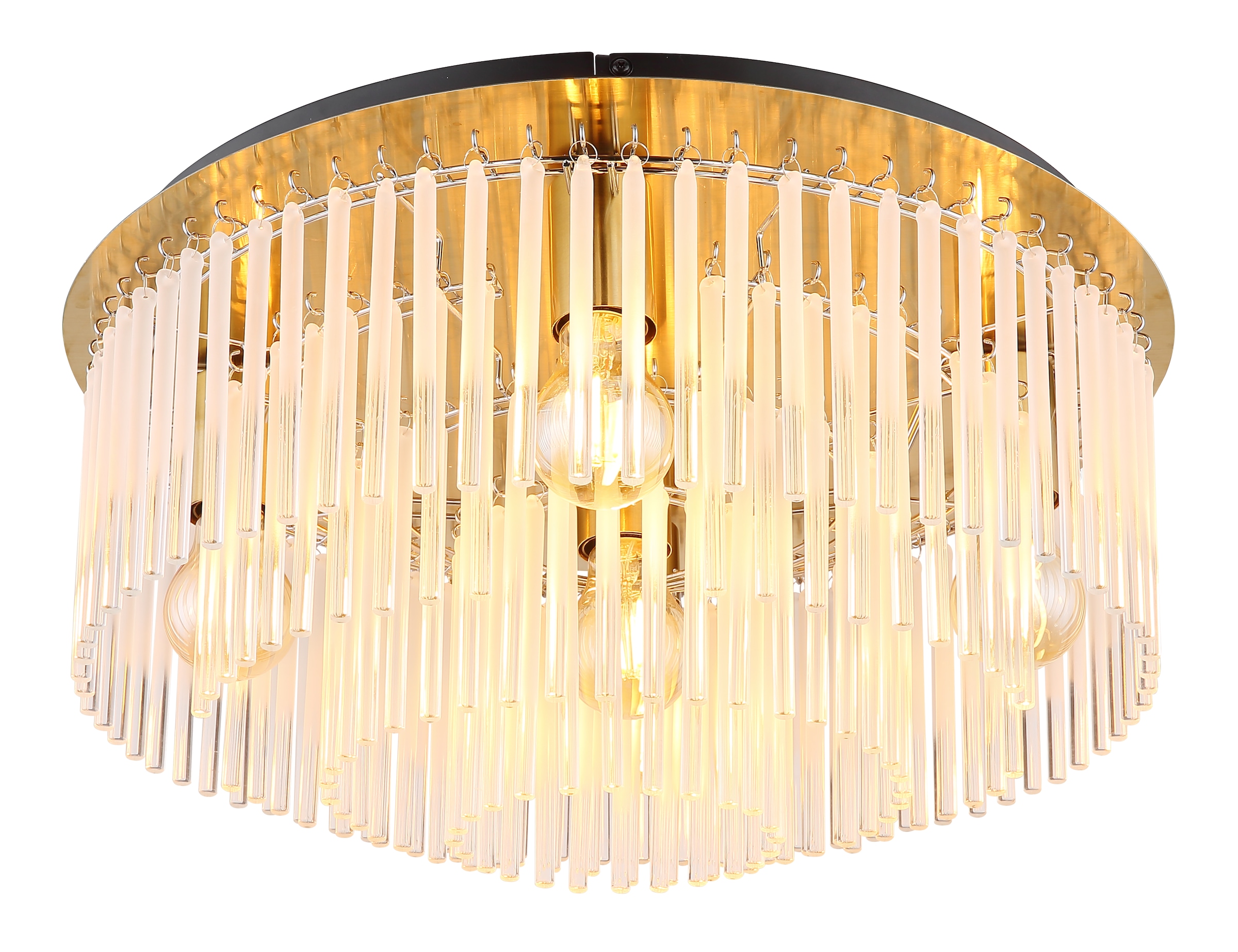 GLOBO LIGHTING Deckenleuchte »GORLEY«, Leuchtmittel E27 | ohne Leuchtmittel, Deckenleuchte/Glasstäbe/Glas goldfarben/Wohnzimmer/Esszimmer