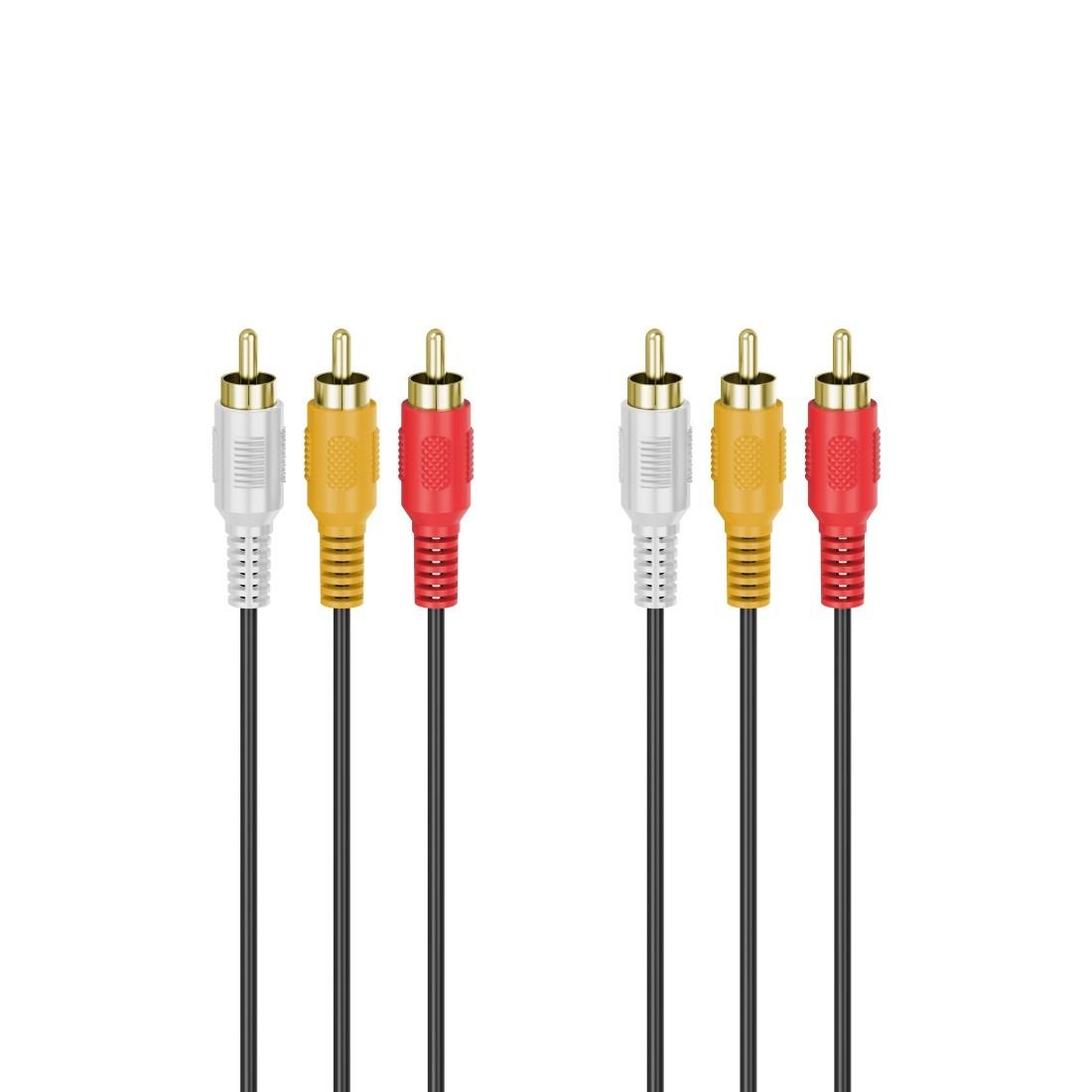 Bild von Hama Audio-Kabel »Audiokabel, Videokabel, 3 CinchStecker, vergoldet, 3,0 m«, Cinch, 300 cm