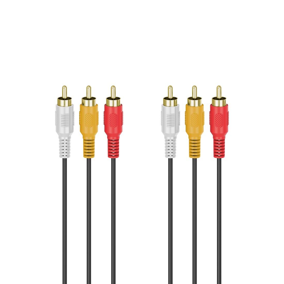 Audio-Kabel »Audiokabel, Videokabel, 3 CinchStecker, vergoldet, 3,0 m«, Cinch, 300 cm