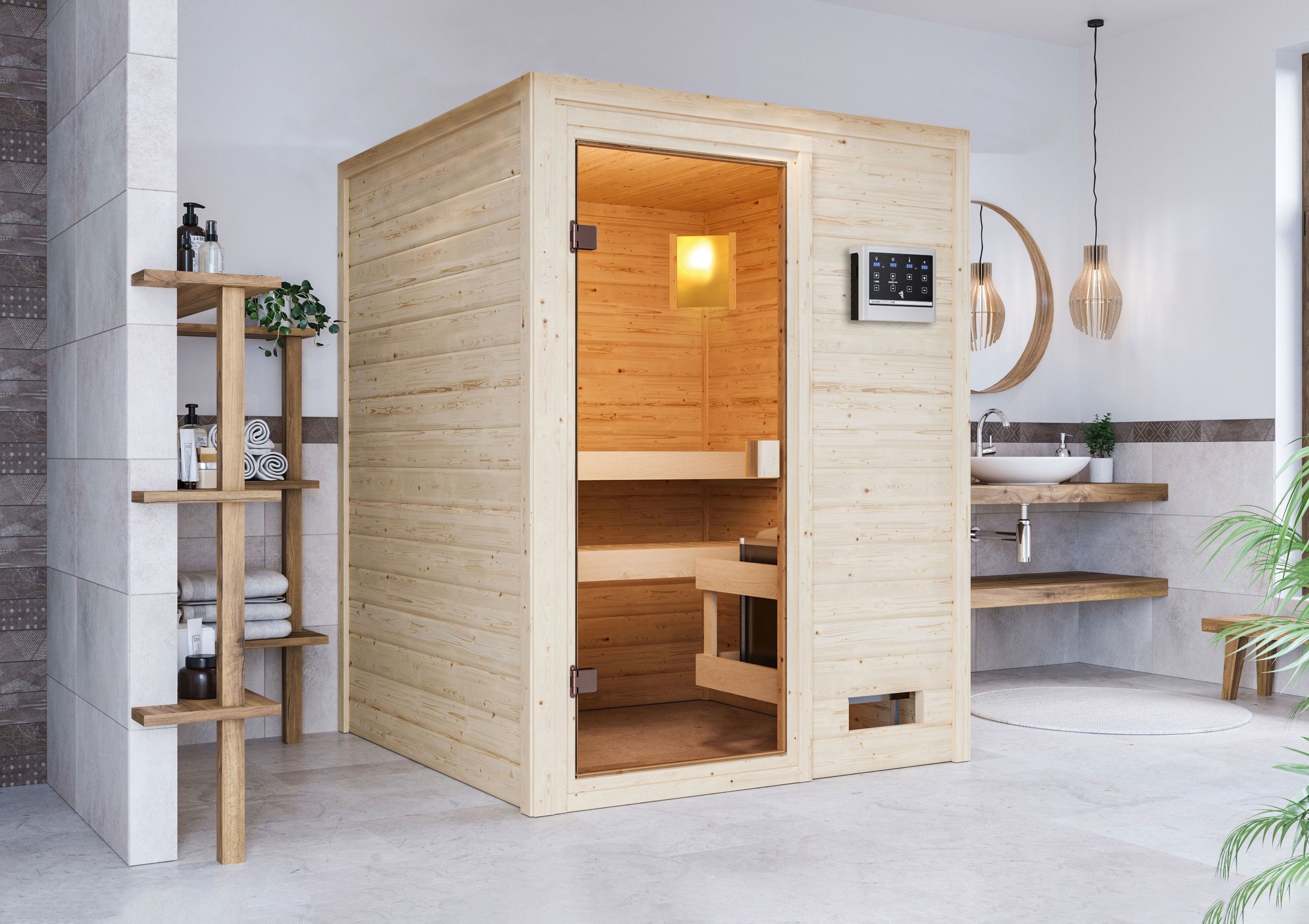 Karibu Sauna »"Sandy" mit bronzierter Tür, naturbelassen« aus hochwertiger günstig online kaufen