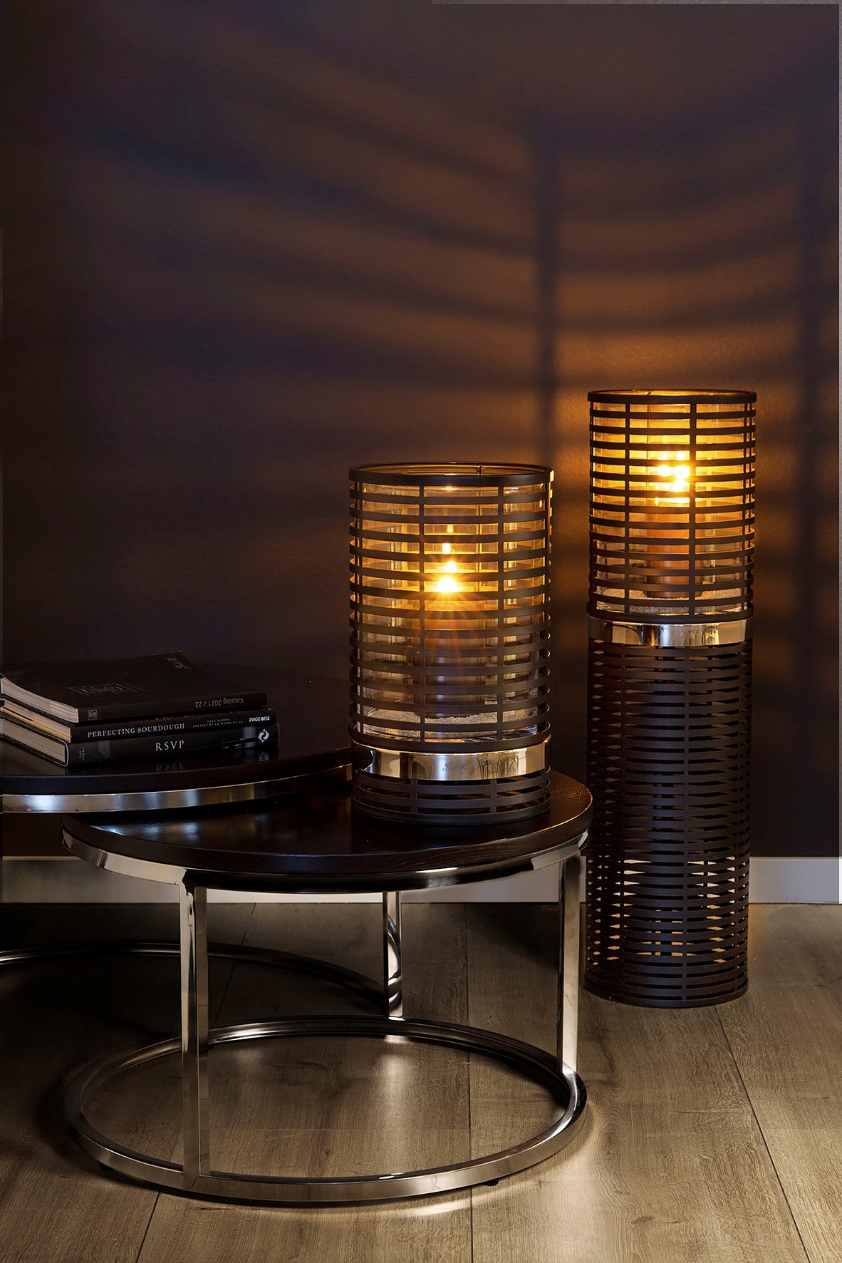 Fink Windlicht »MATERA«, (1 St.), Windlichtsäule aus Eisen, mit Glaszylinder, Höhe ca. 80 cm