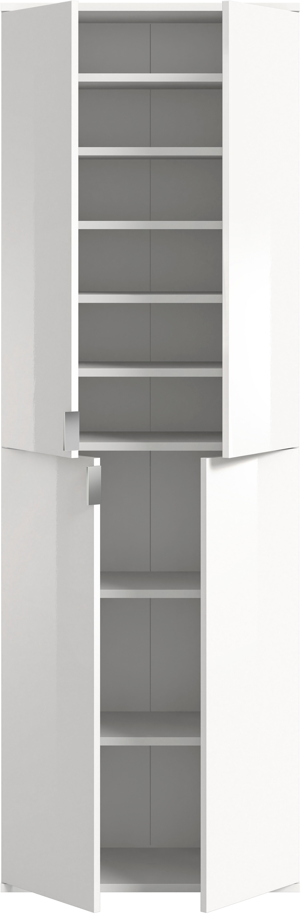 INOSIGN Garderoben-Set »Trondheim, Breite 183 cm, best. aus 3 Schränken, 12 Türen, 27 Fächer«, (Set, 3 St.), inkl. ausziehbarer Kleiderstange, Garderobenschrank, Kleiderschrank